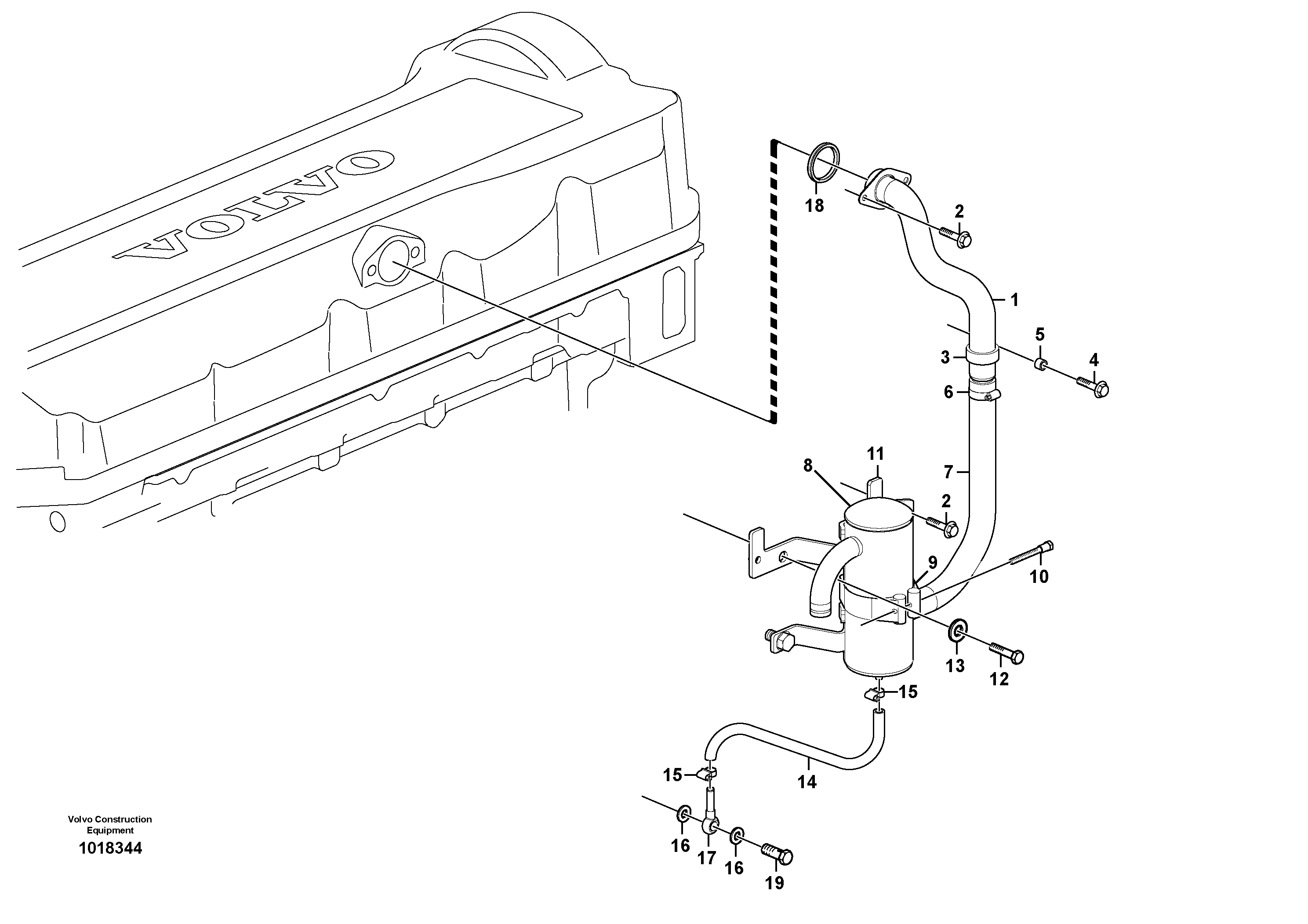 Crankcase ventilation — volvo parts diagram