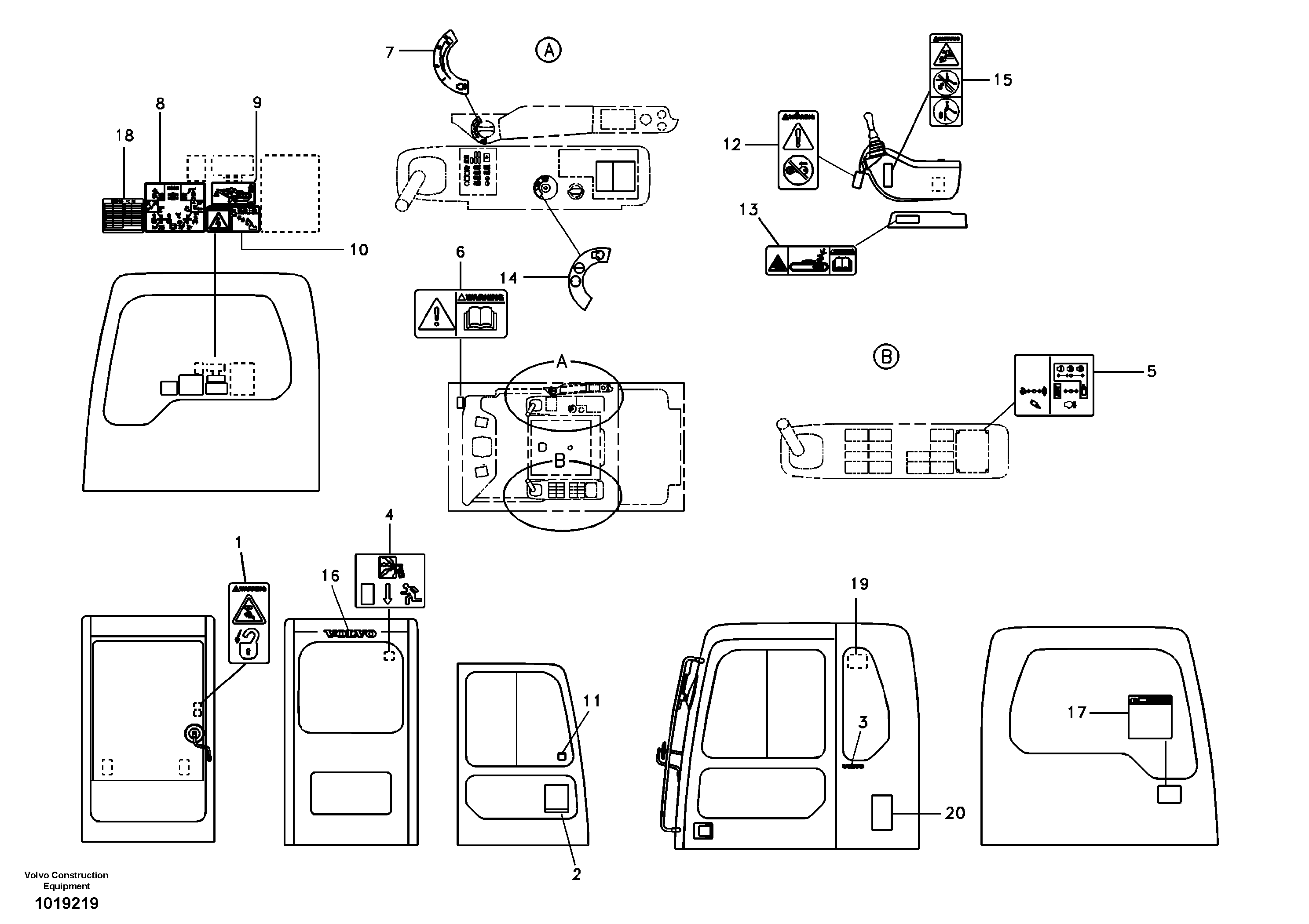 Decal, inner location — volvo parts diagram