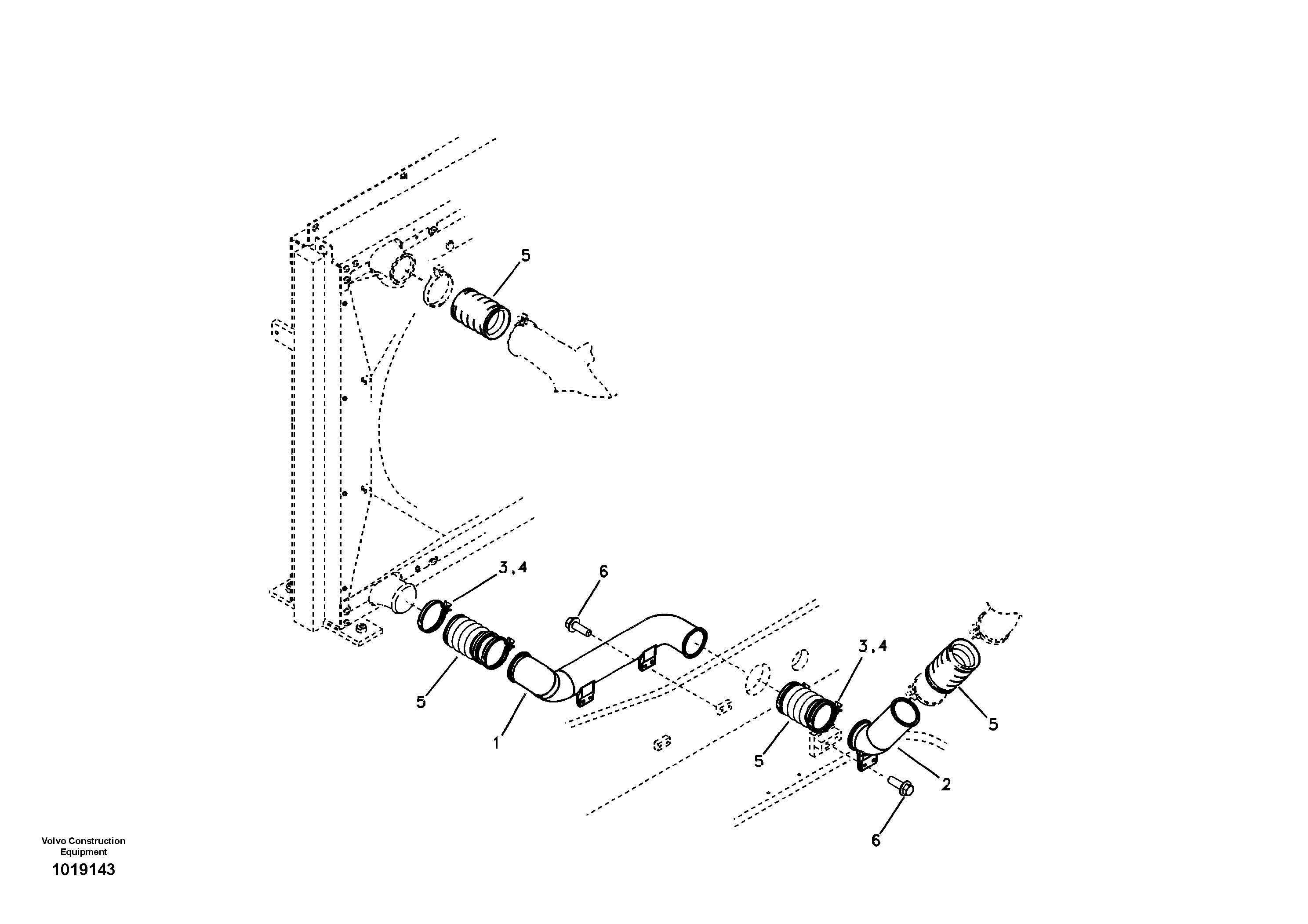 Charge air cooler, plumbing — volvo parts diagram
