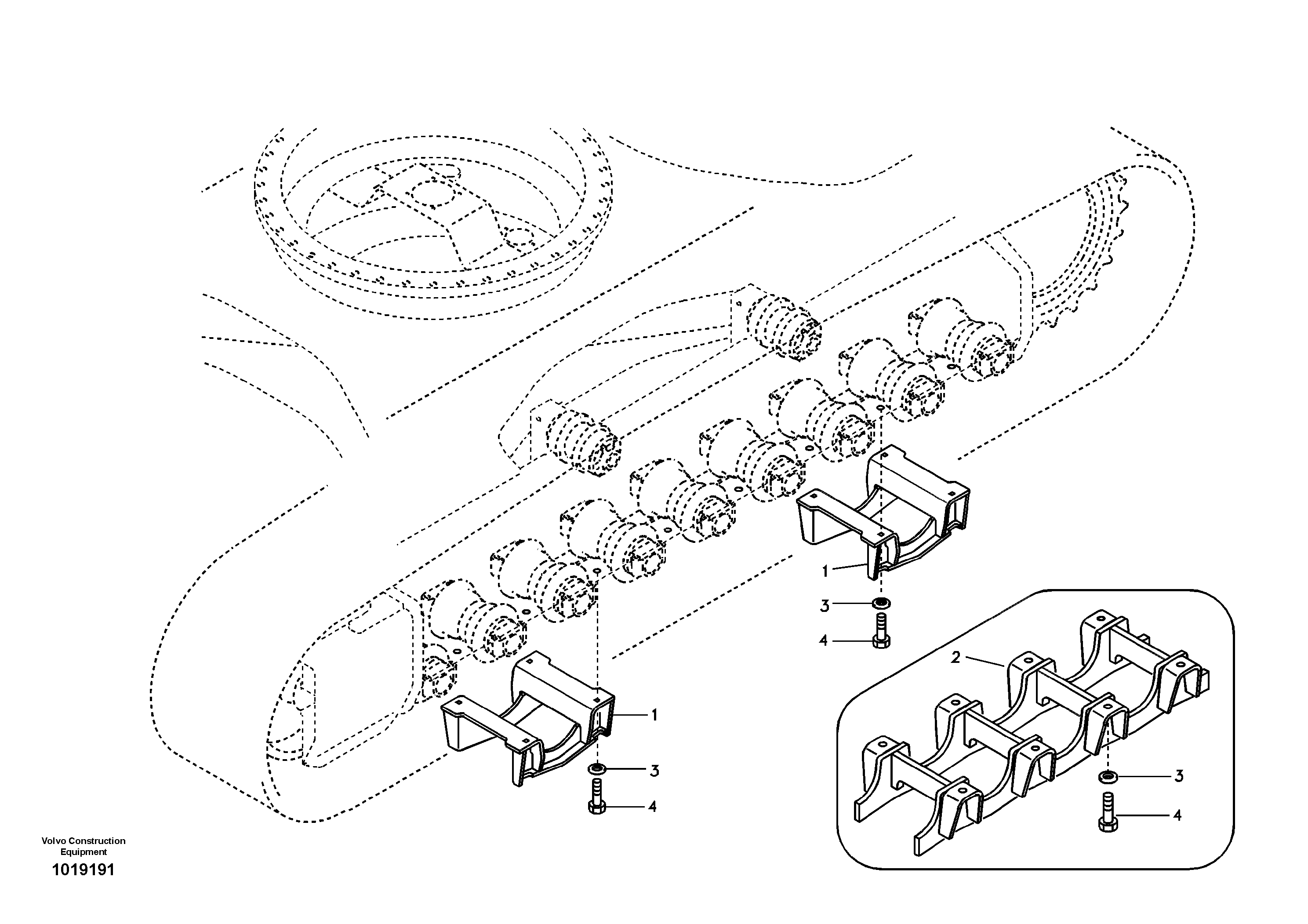 Undercarriage, track guards — volvo parts diagram