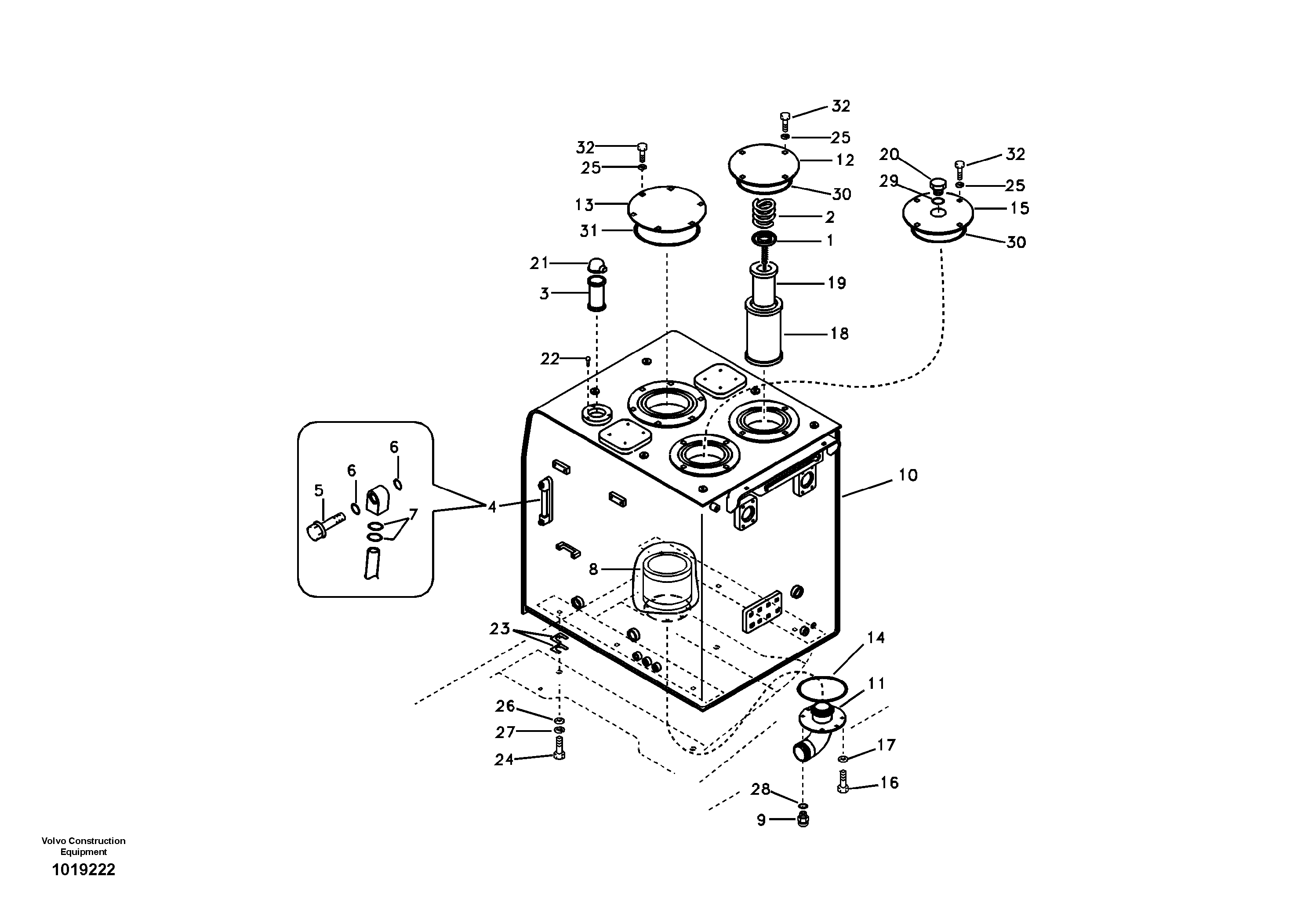 Hydraulic oil tank — volvo parts diagram