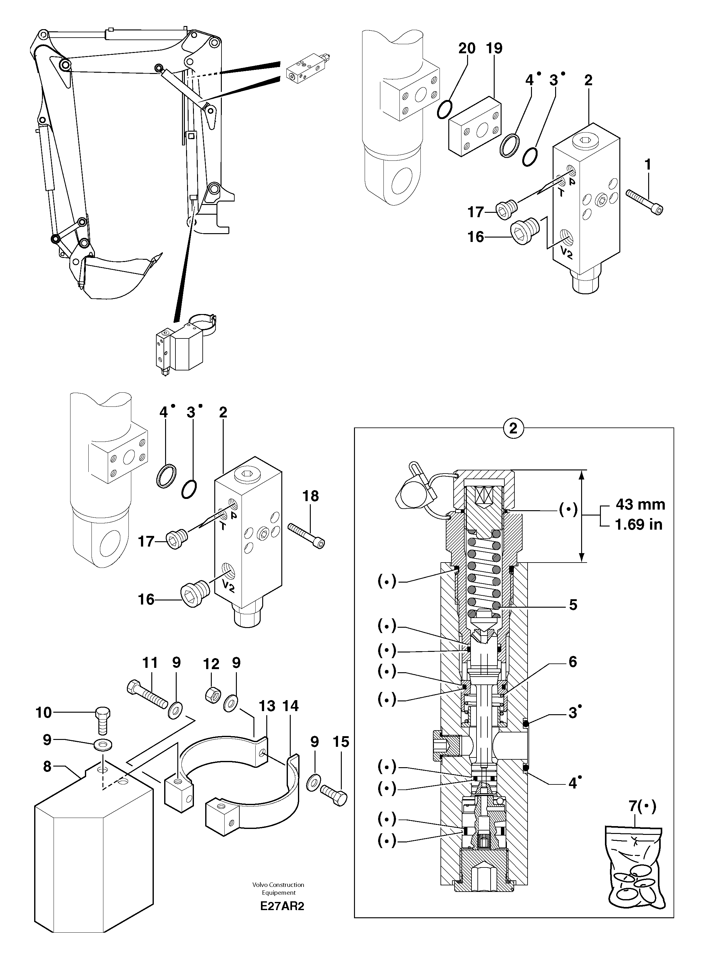 Safety valve ( boom cylinder ) — volvo parts diagram