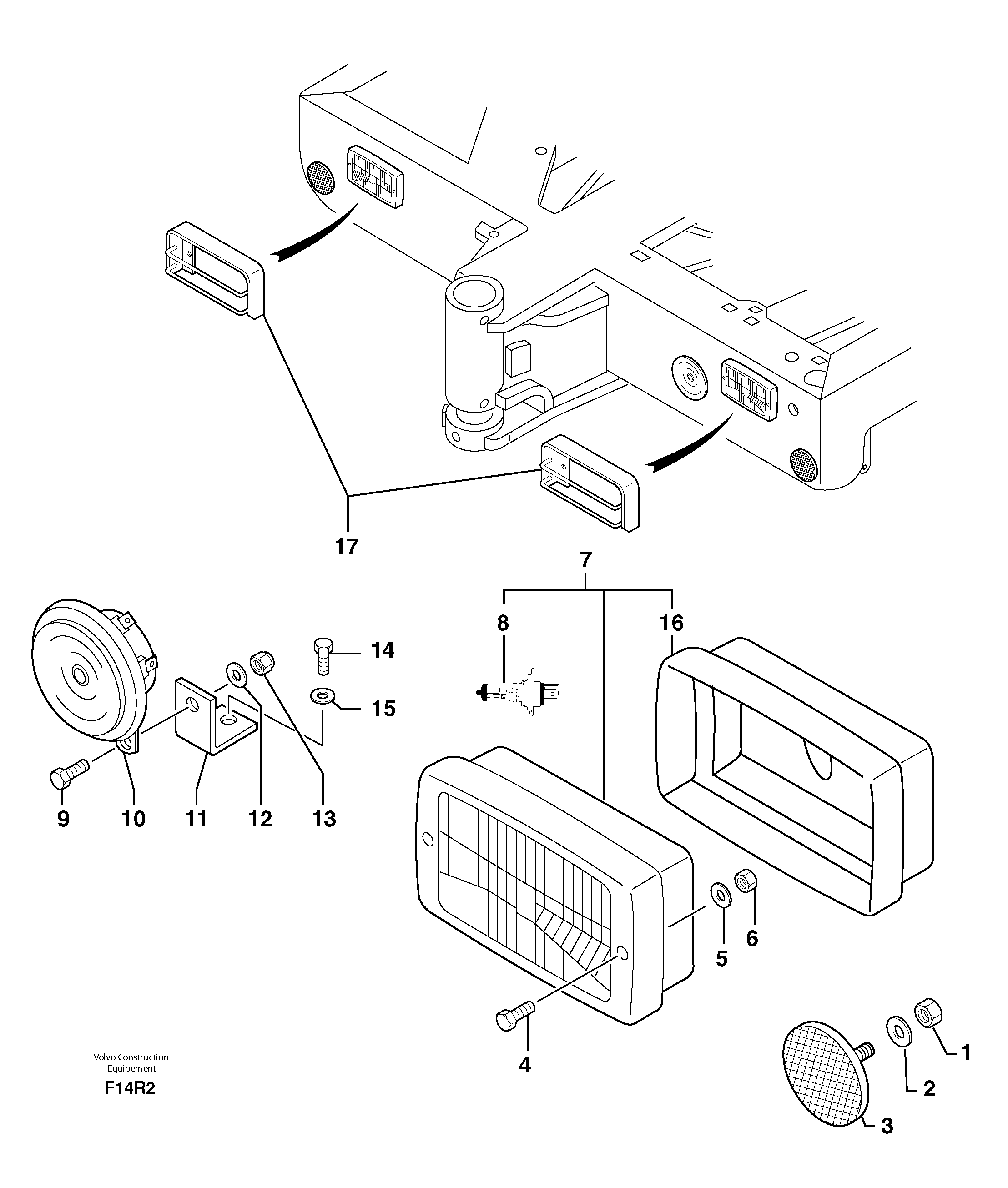 Front signal light — volvo parts diagram