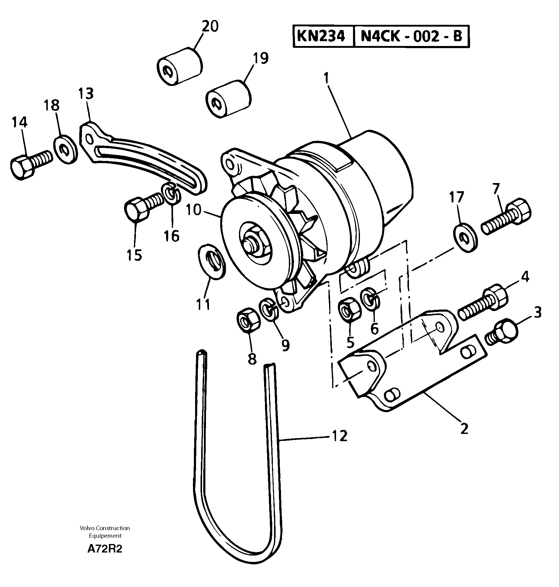 Alternator installation — volvo parts diagram