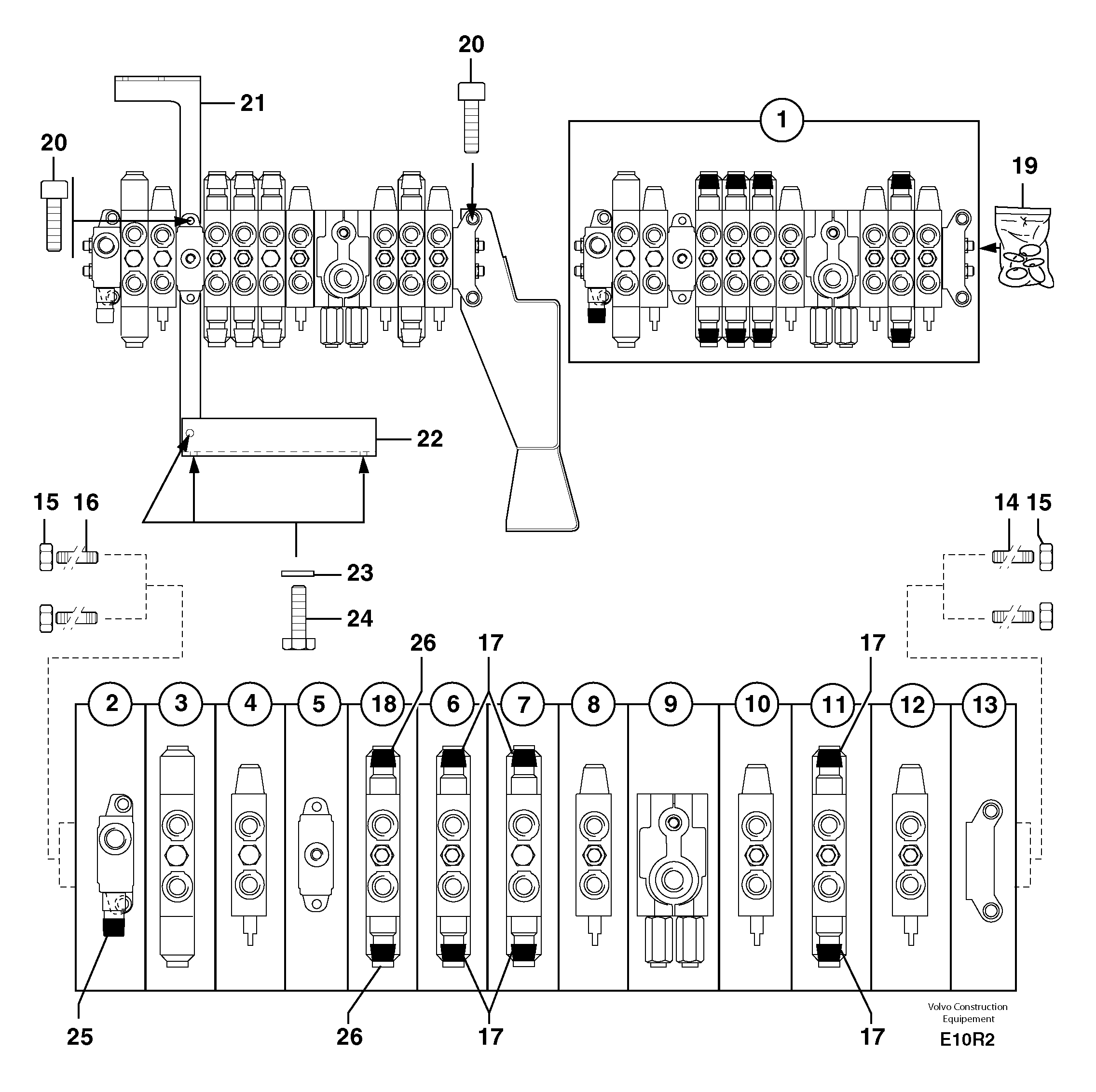 Control valve : 9 spools — volvo parts diagram
