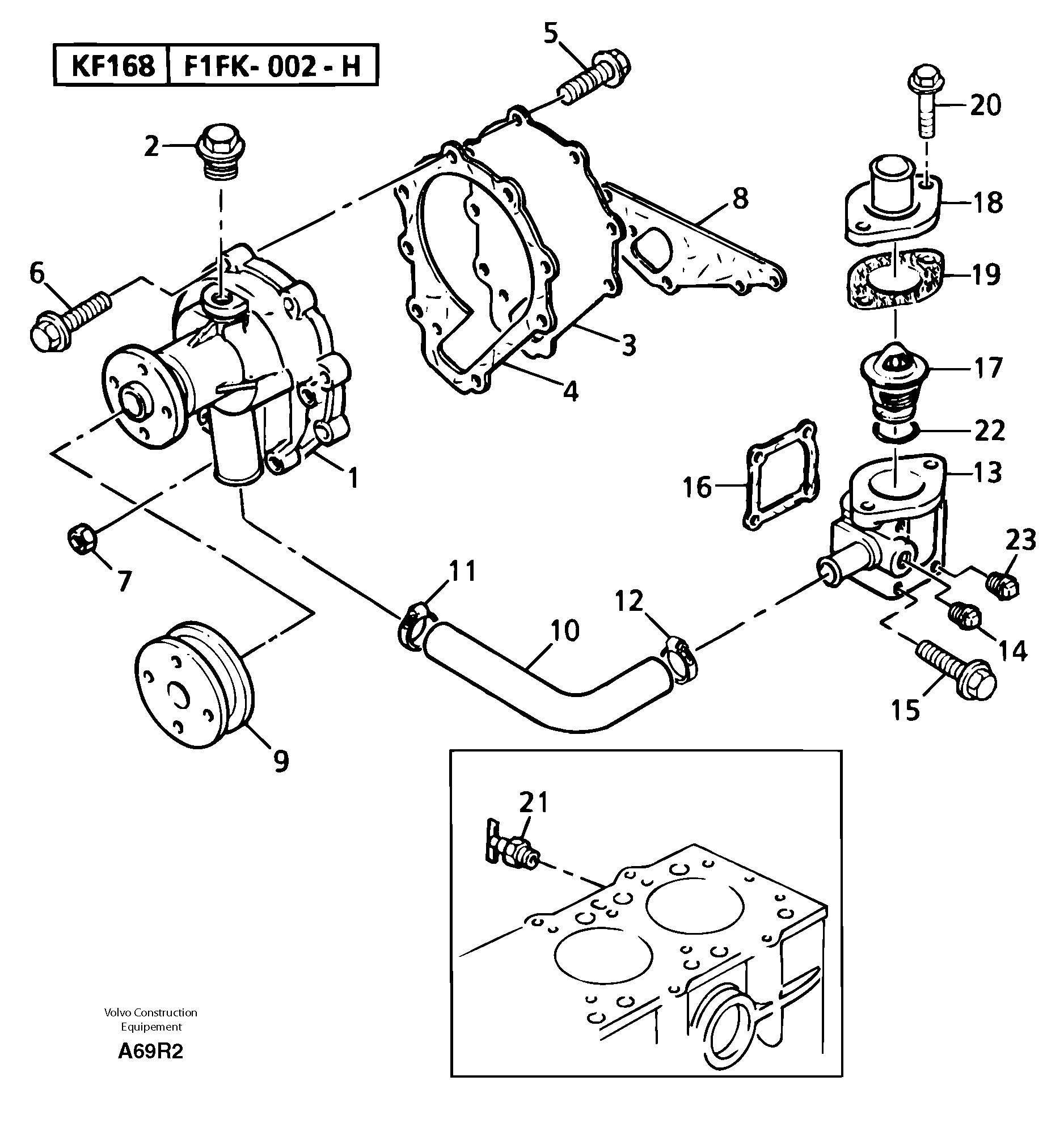 Water pump / thermostat — volvo parts diagram