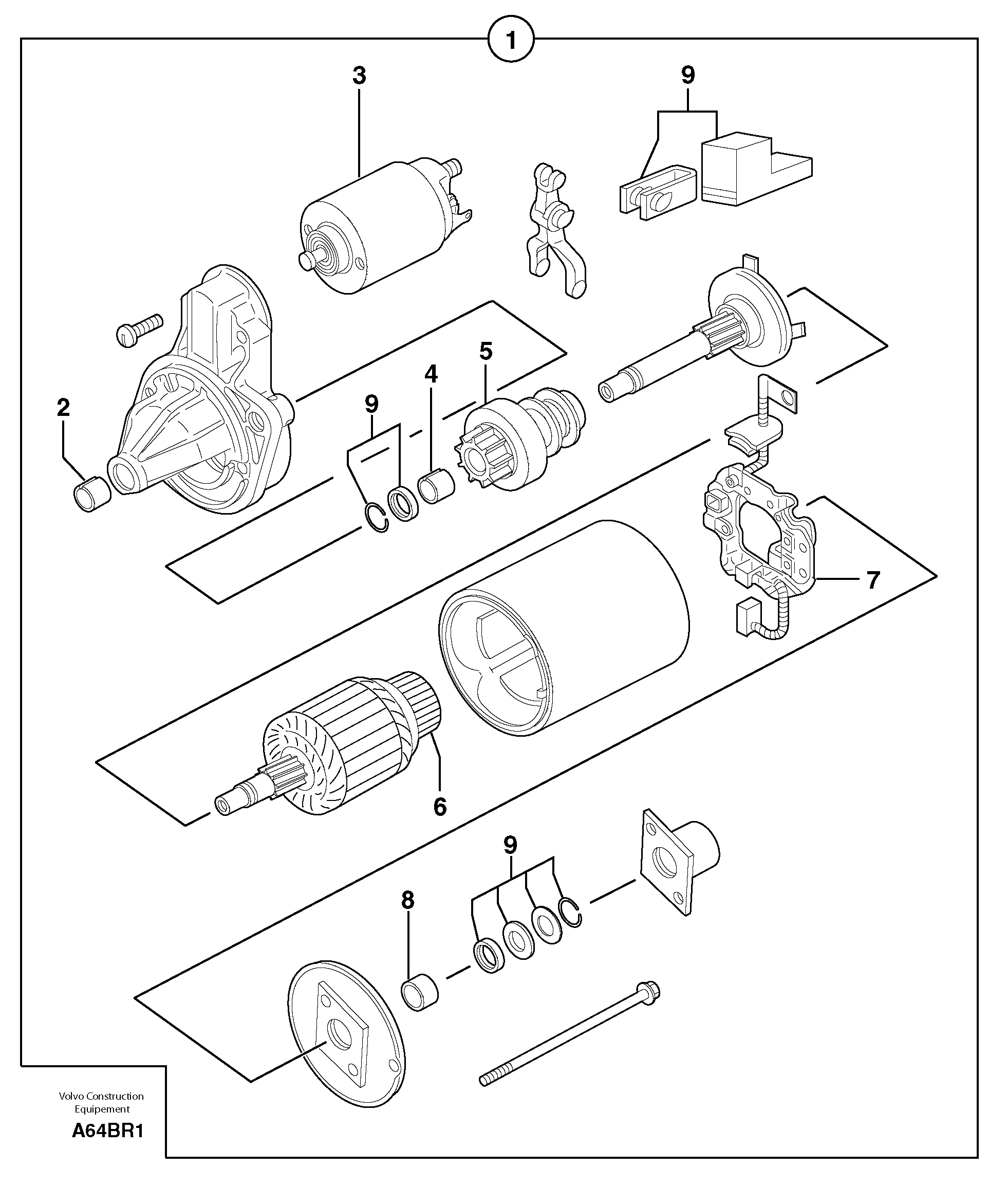 Starter motor  12 V - 2 KW — volvo parts diagram