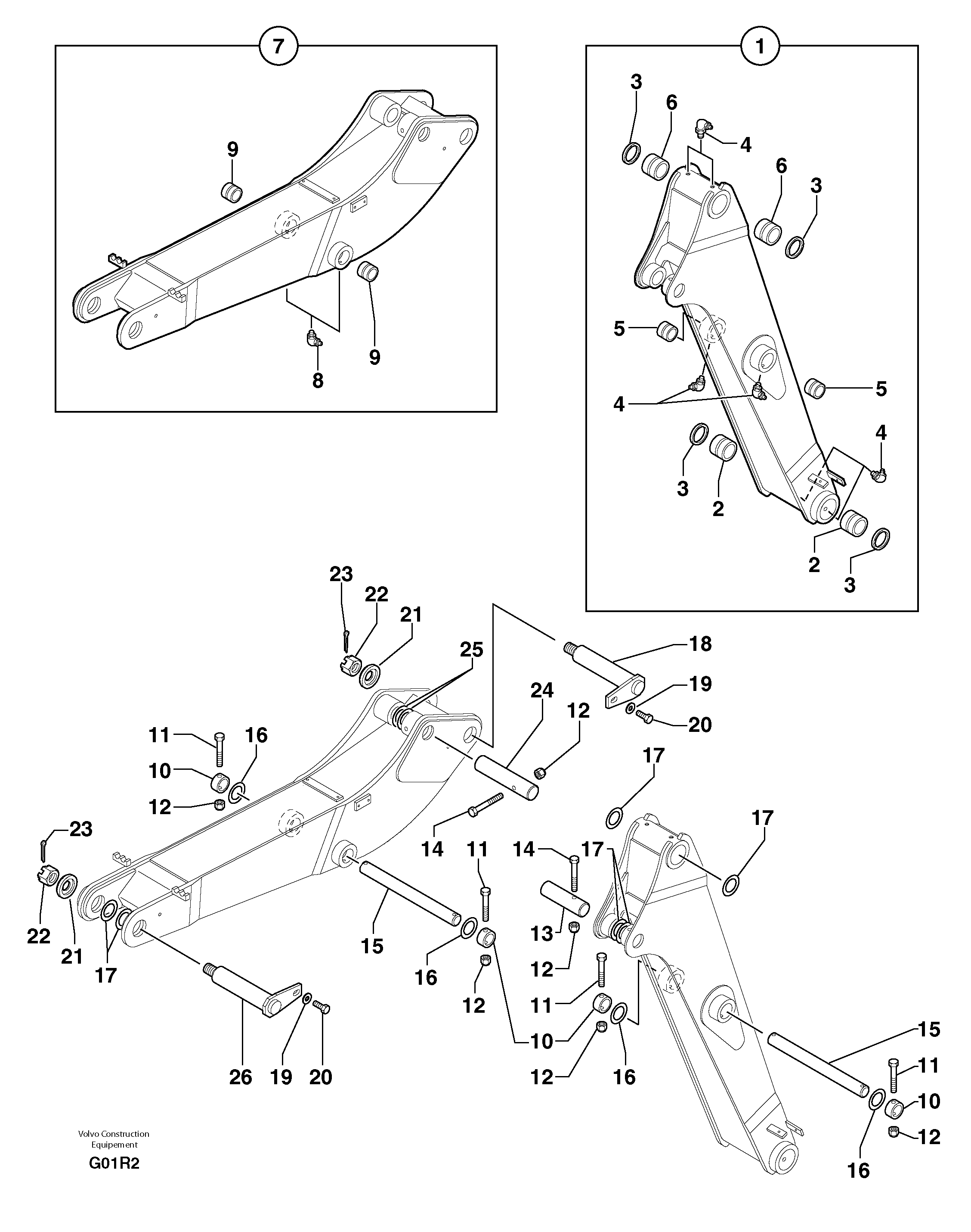 Boom / intermediate boom — volvo parts diagram