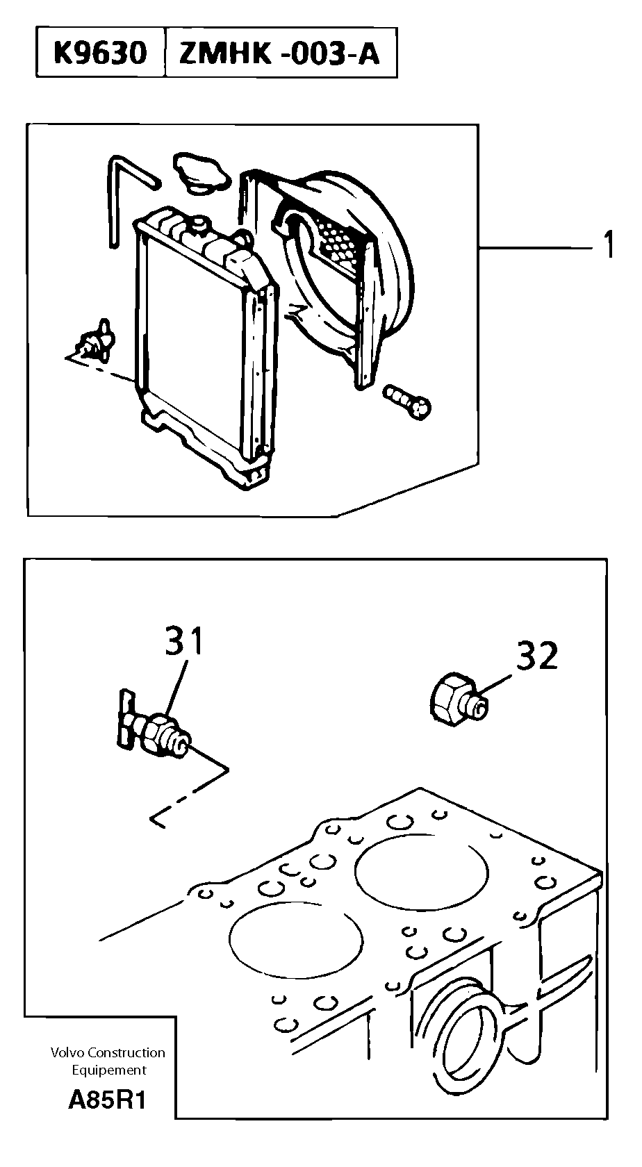 Radiator ( water ) — volvo parts diagram