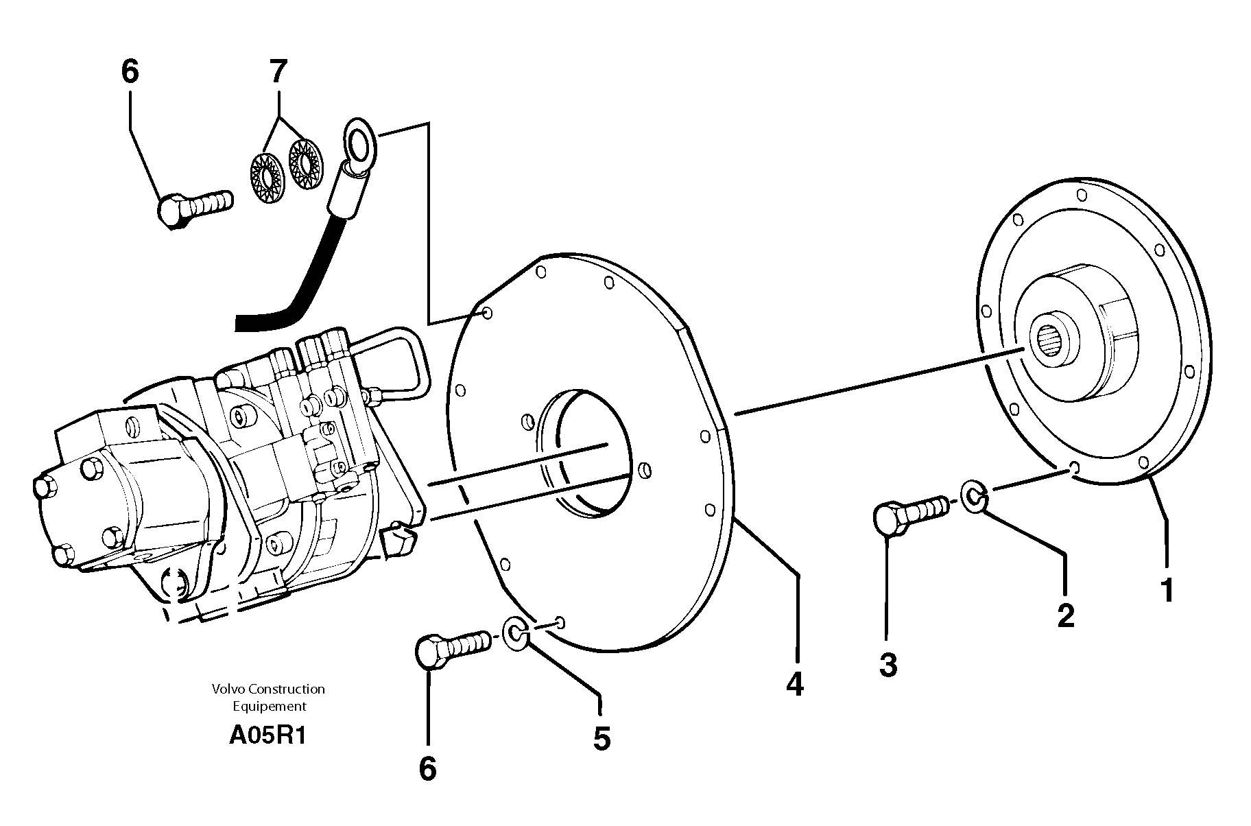 Engine coupling / hydraulic pump — volvo parts diagram