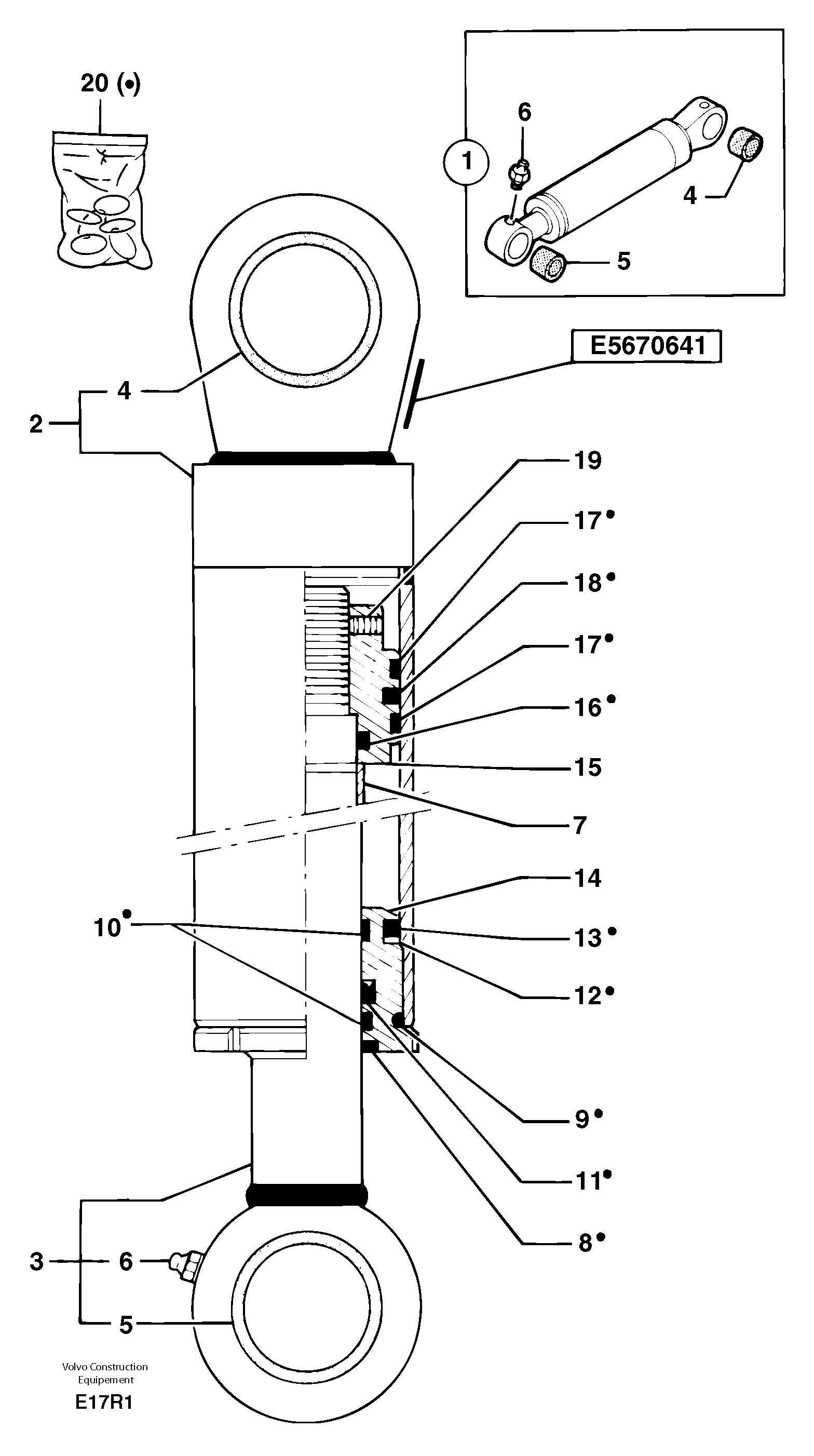 Boom offset cylinder — volvo parts diagram