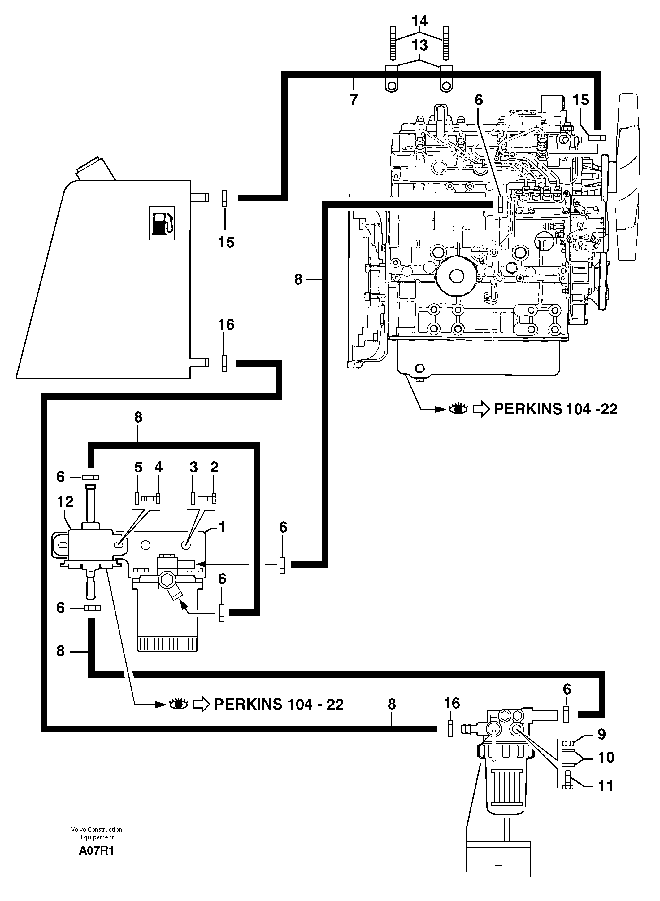 Fuel circuit — volvo parts diagram