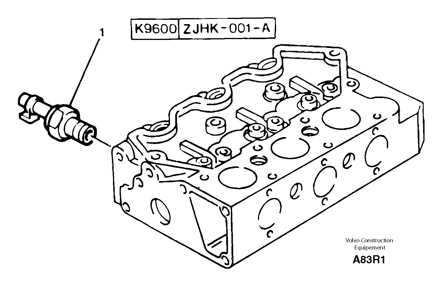 Lubrication oil pressure switch and gauge — volvo parts diagram