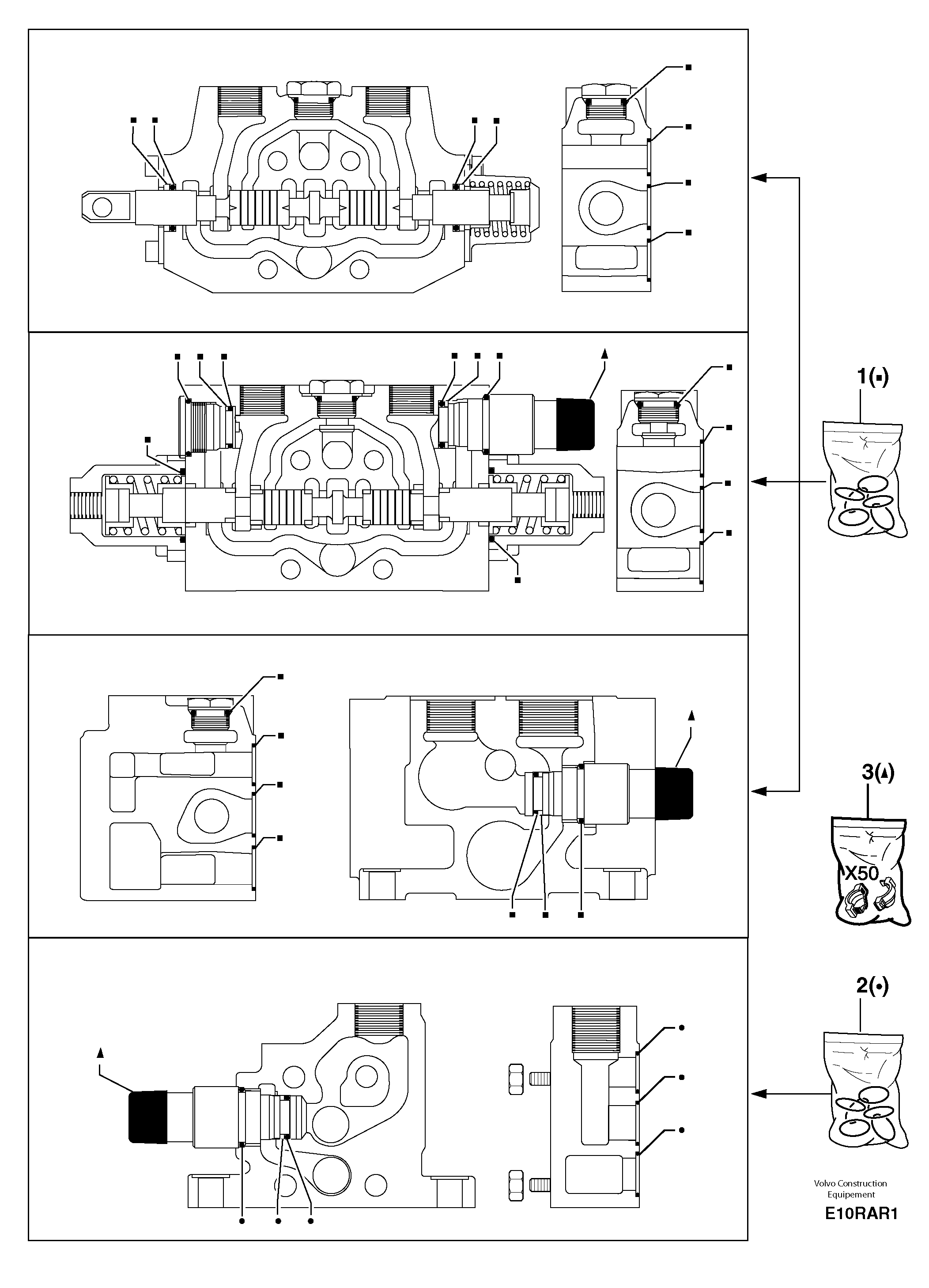 Control valve : seal (kit) for complete element — volvo parts diagram