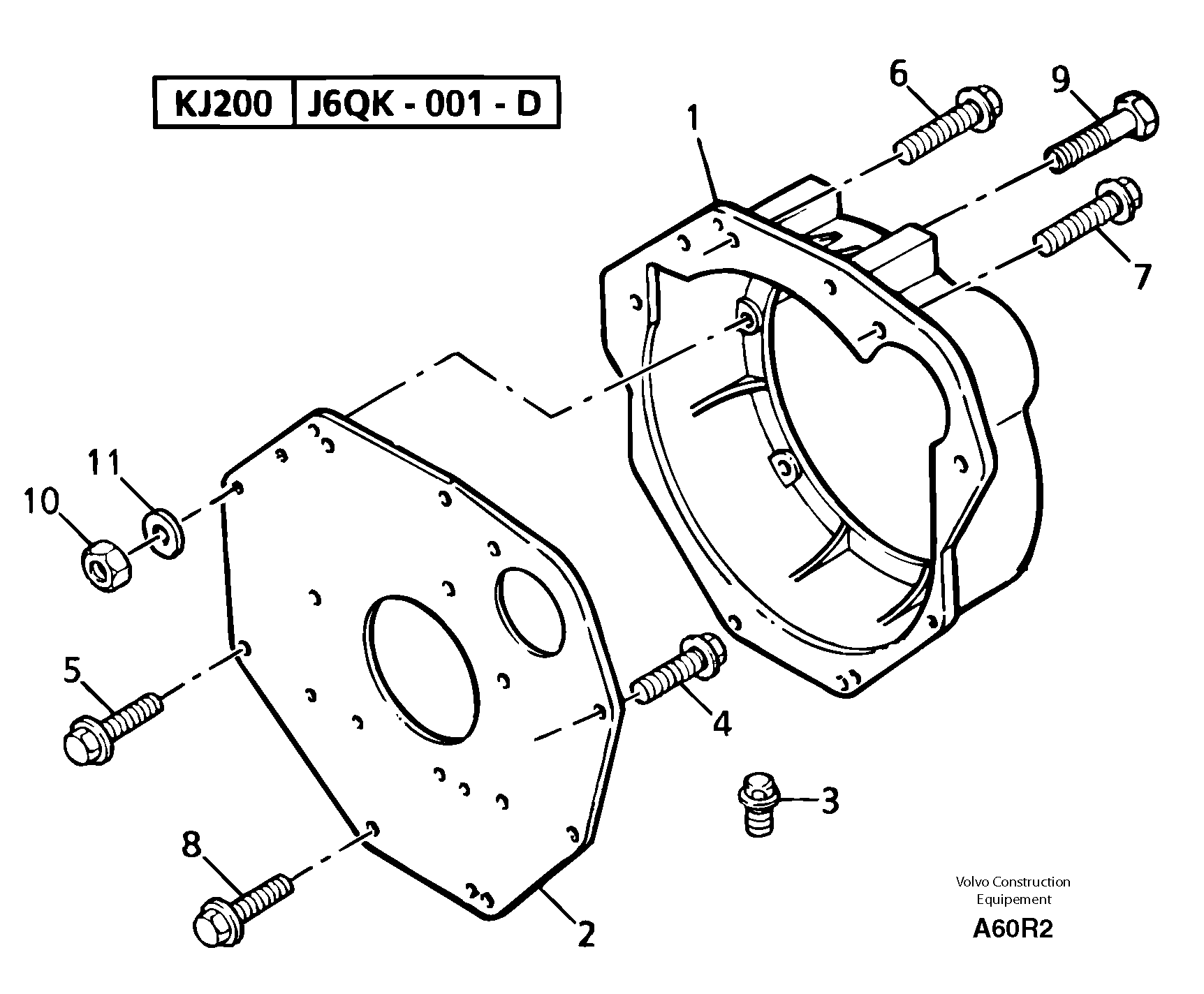 Flywheel housing — volvo parts diagram