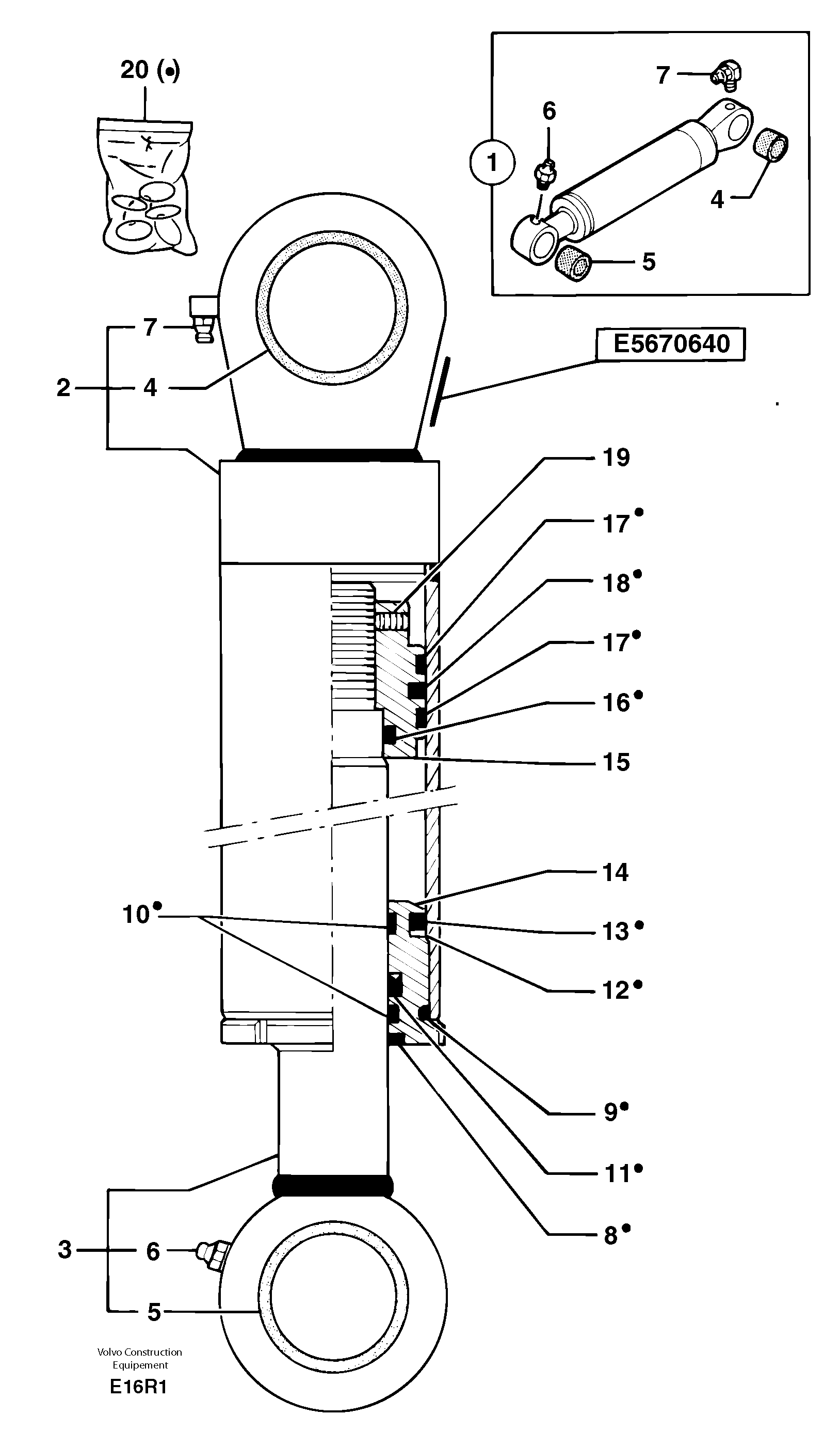 Dozer blade cylinder — volvo parts diagram