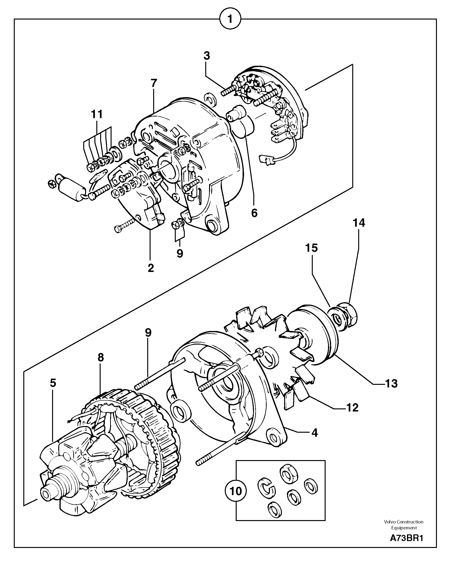 Alternator  12 V - 55 A — volvo parts diagram