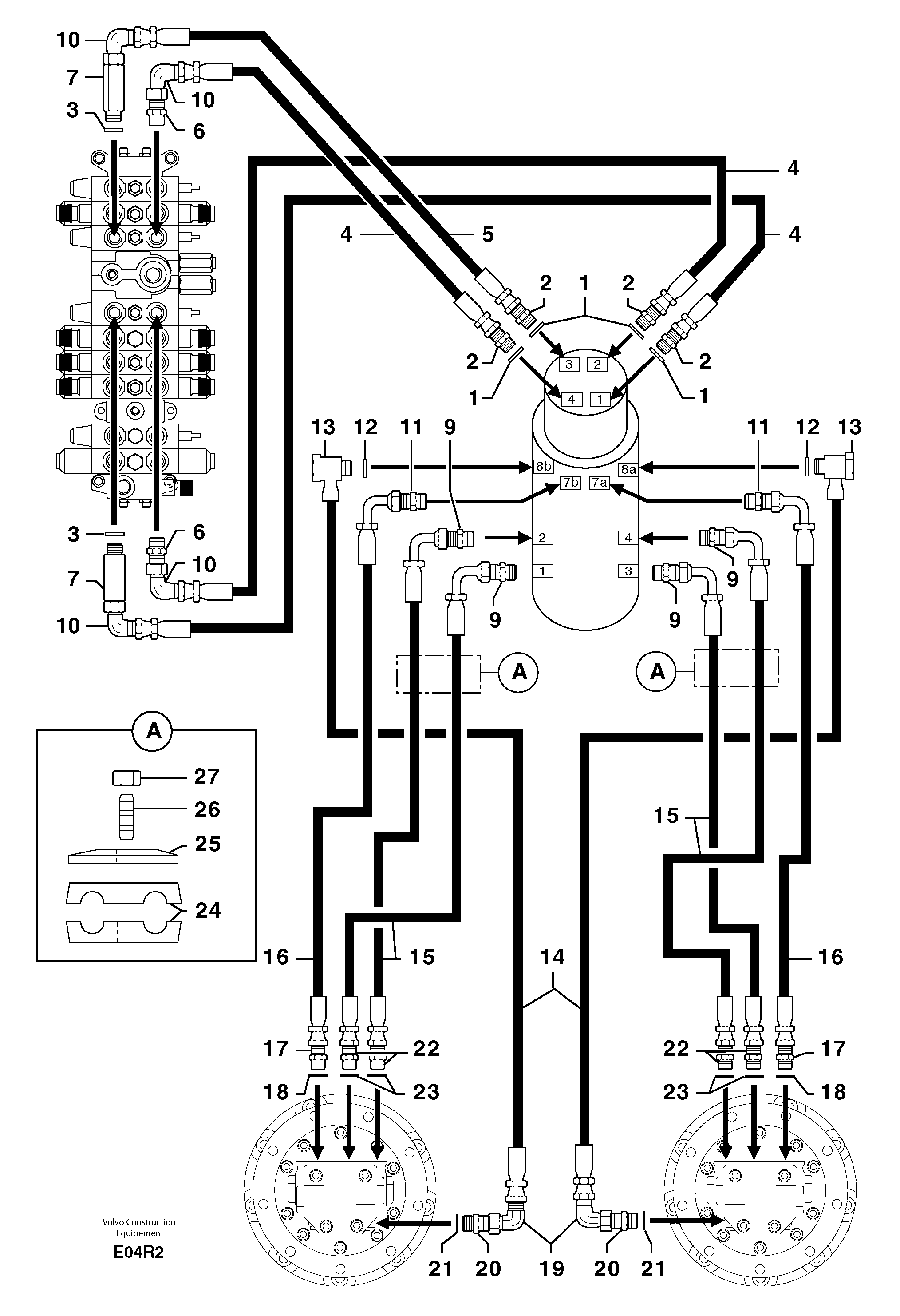 Hydr. circuit. ( travelling ) — volvo parts diagram