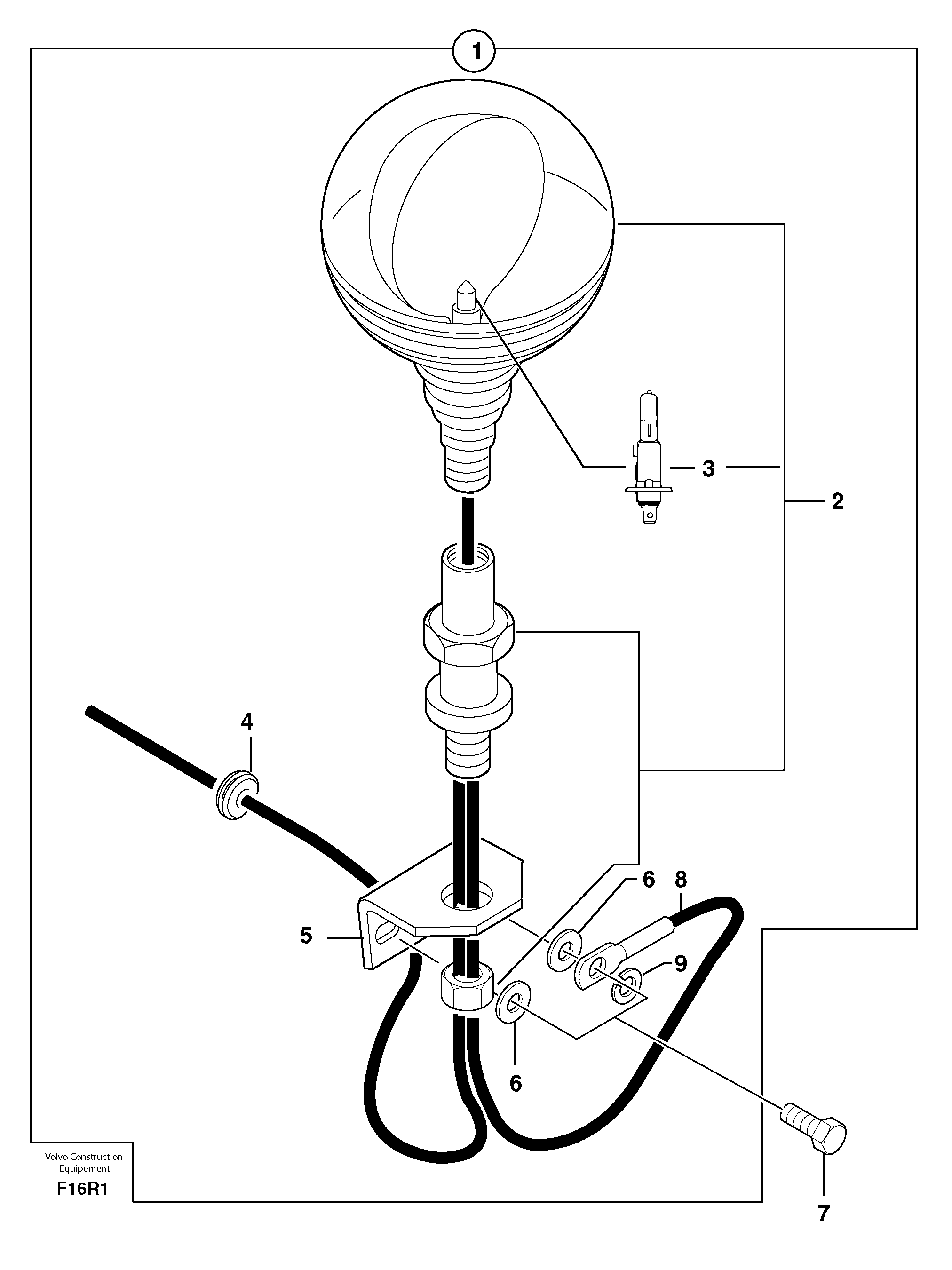Flashing light on cab — volvo parts diagram
