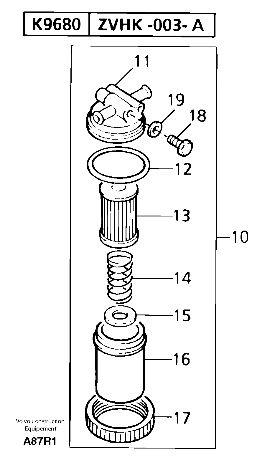 Sediment bowl — volvo parts diagram