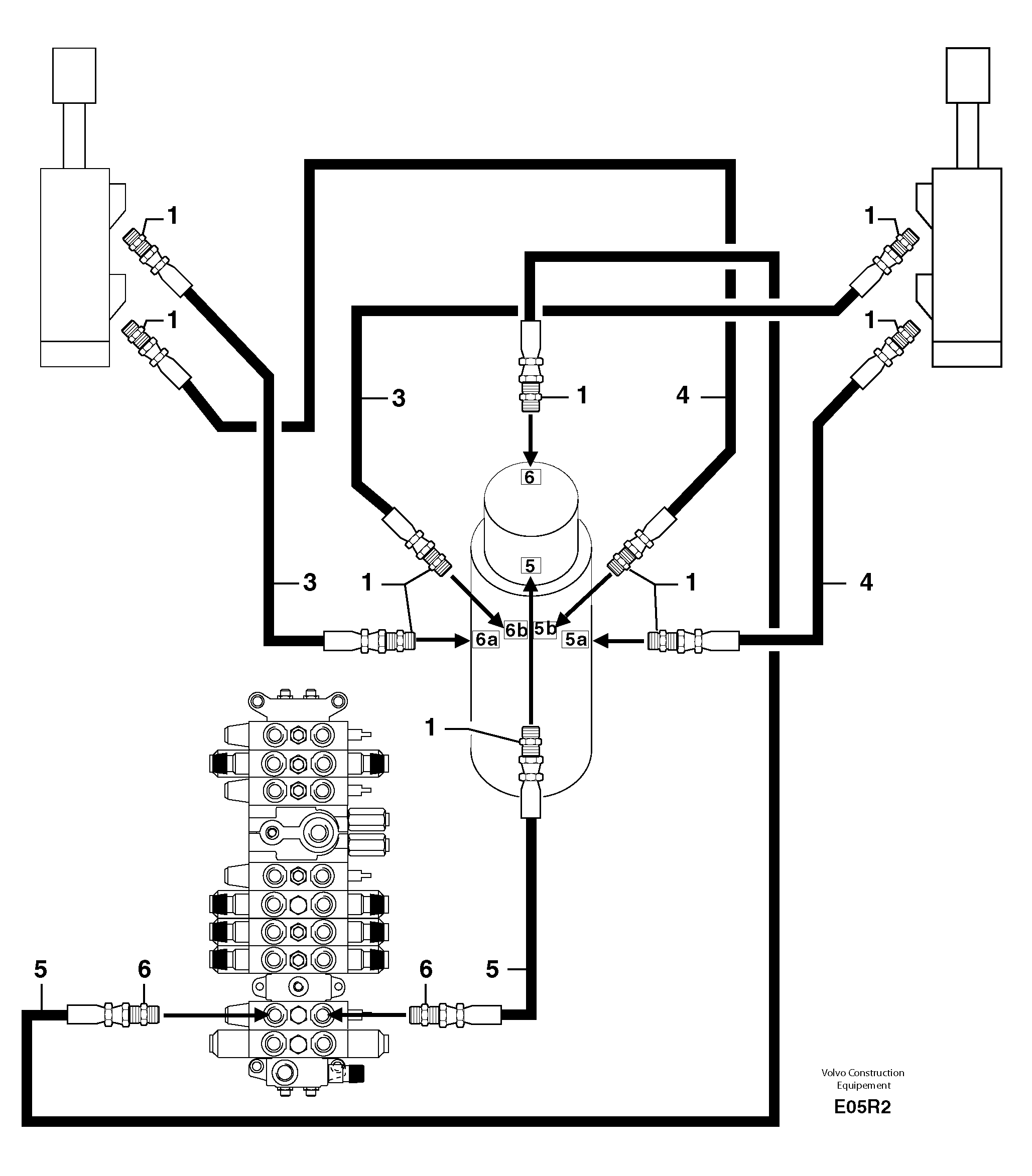 Hydr. circuit. ( dozer blade ) — volvo parts diagram