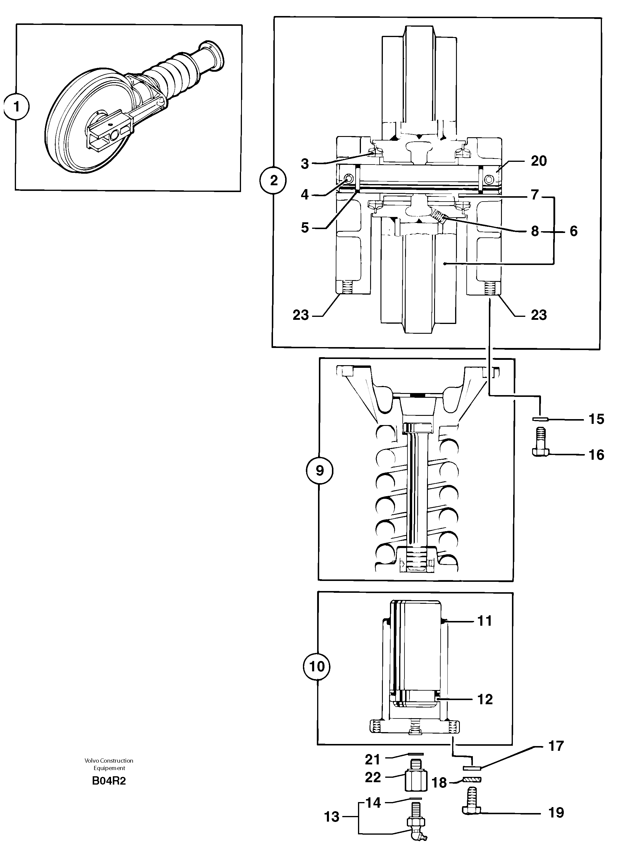 Track tensioning — volvo parts diagram