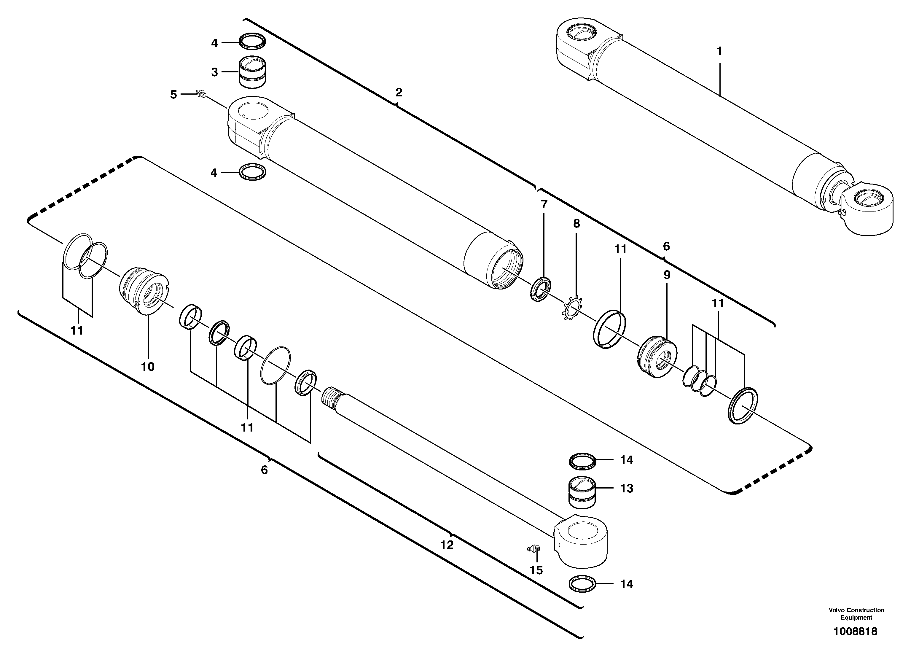 Intermediate boom cylinder — volvo parts diagram