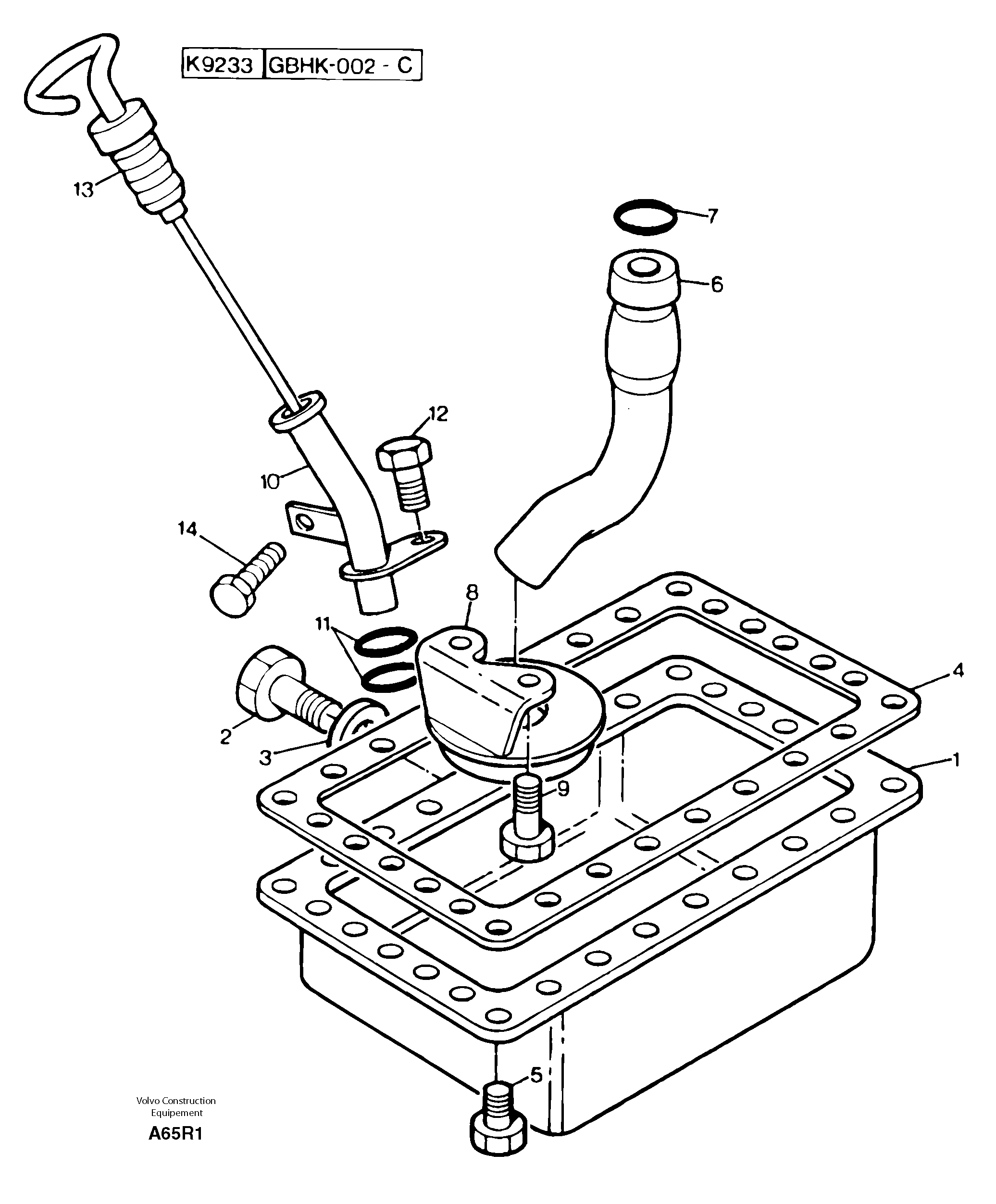 Lubrication oil sump — volvo parts diagram