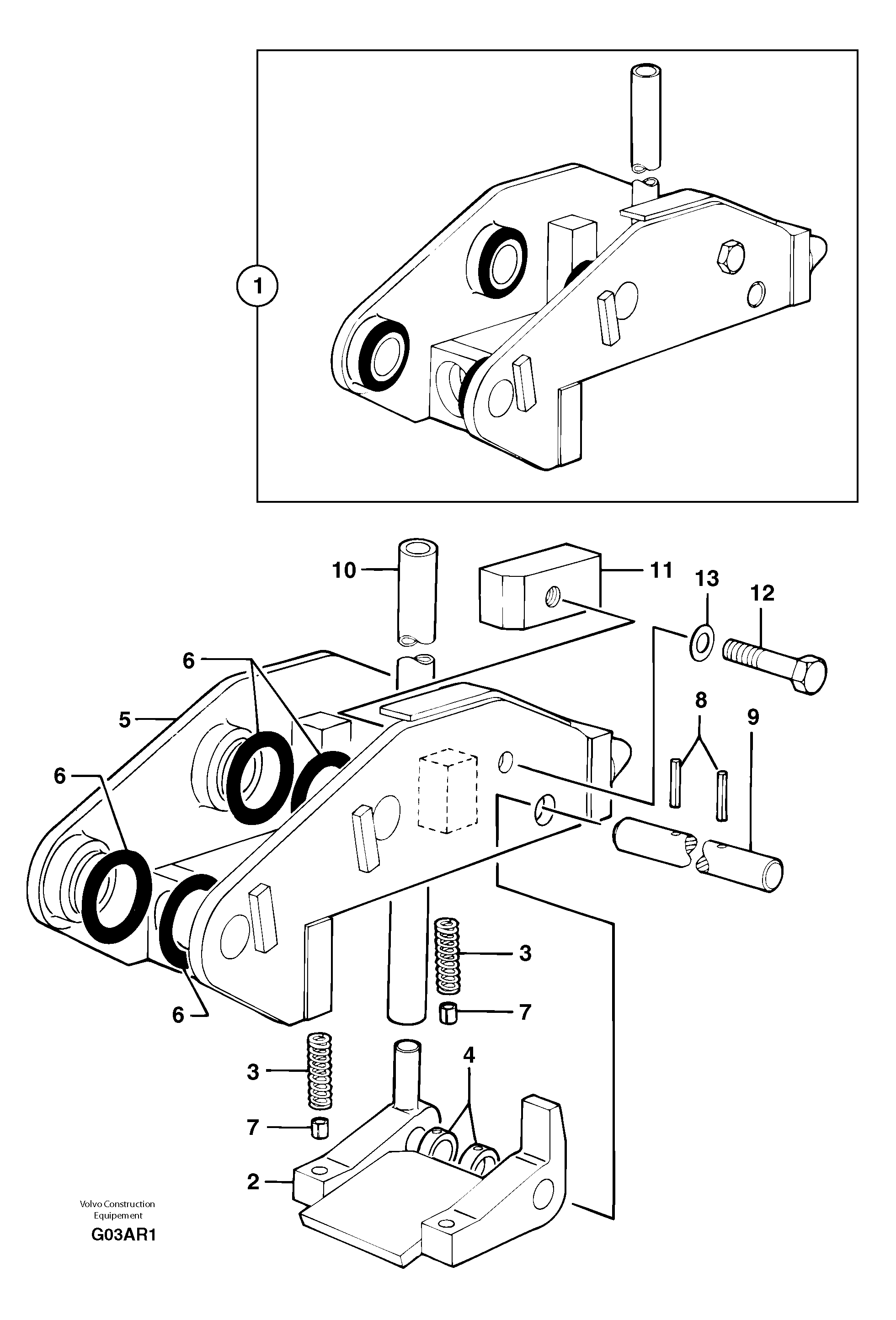 Tool holder / mechanical control — volvo parts diagram