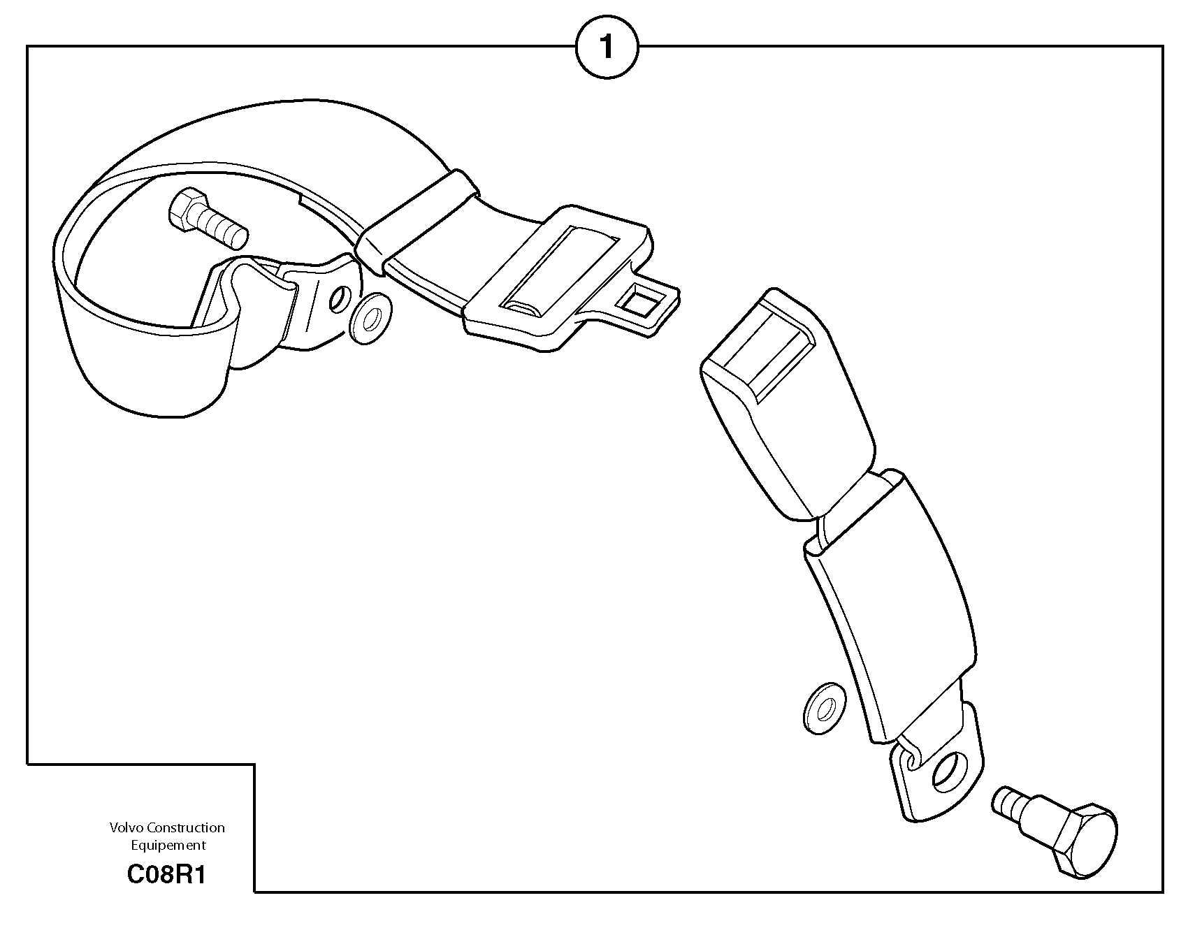 Safety belt — volvo parts diagram