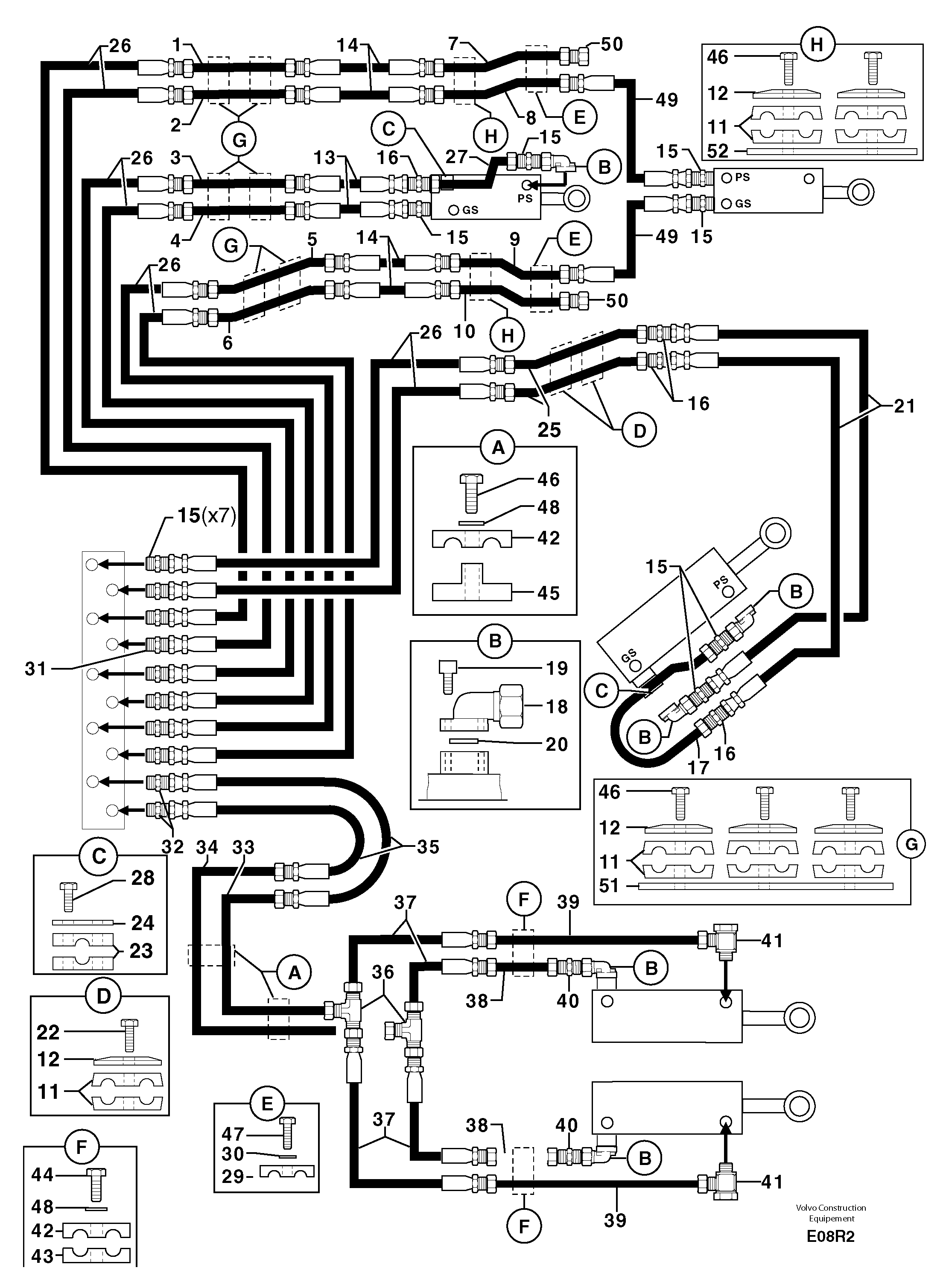 Hydr. circuit ( attachment ) ( continued ) — volvo parts diagram
