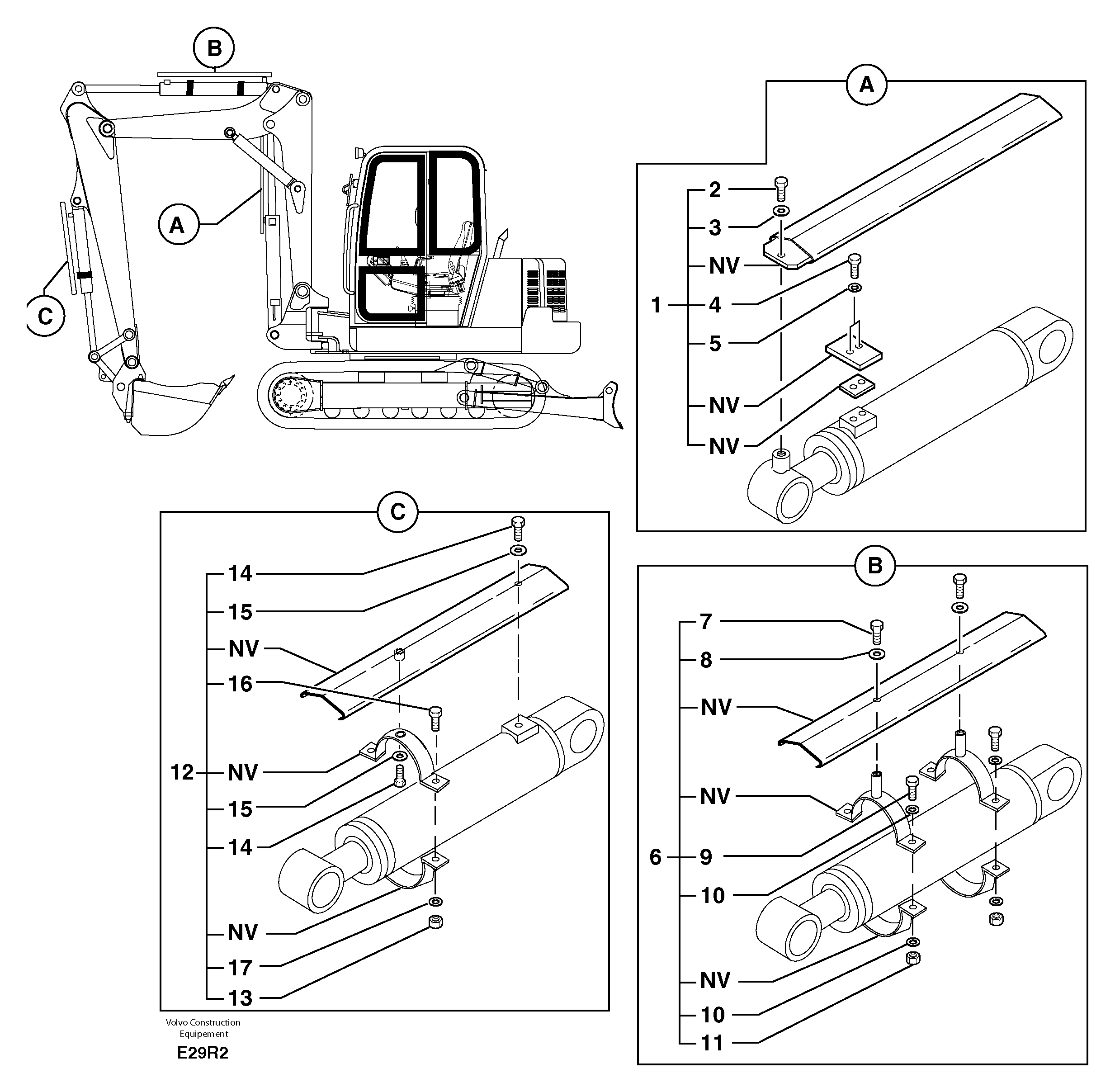 Cylinder rod protection — volvo parts diagram