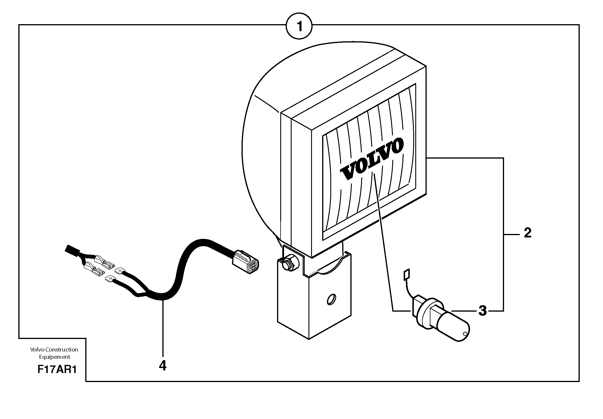 Rear headlight on cab — volvo parts diagram