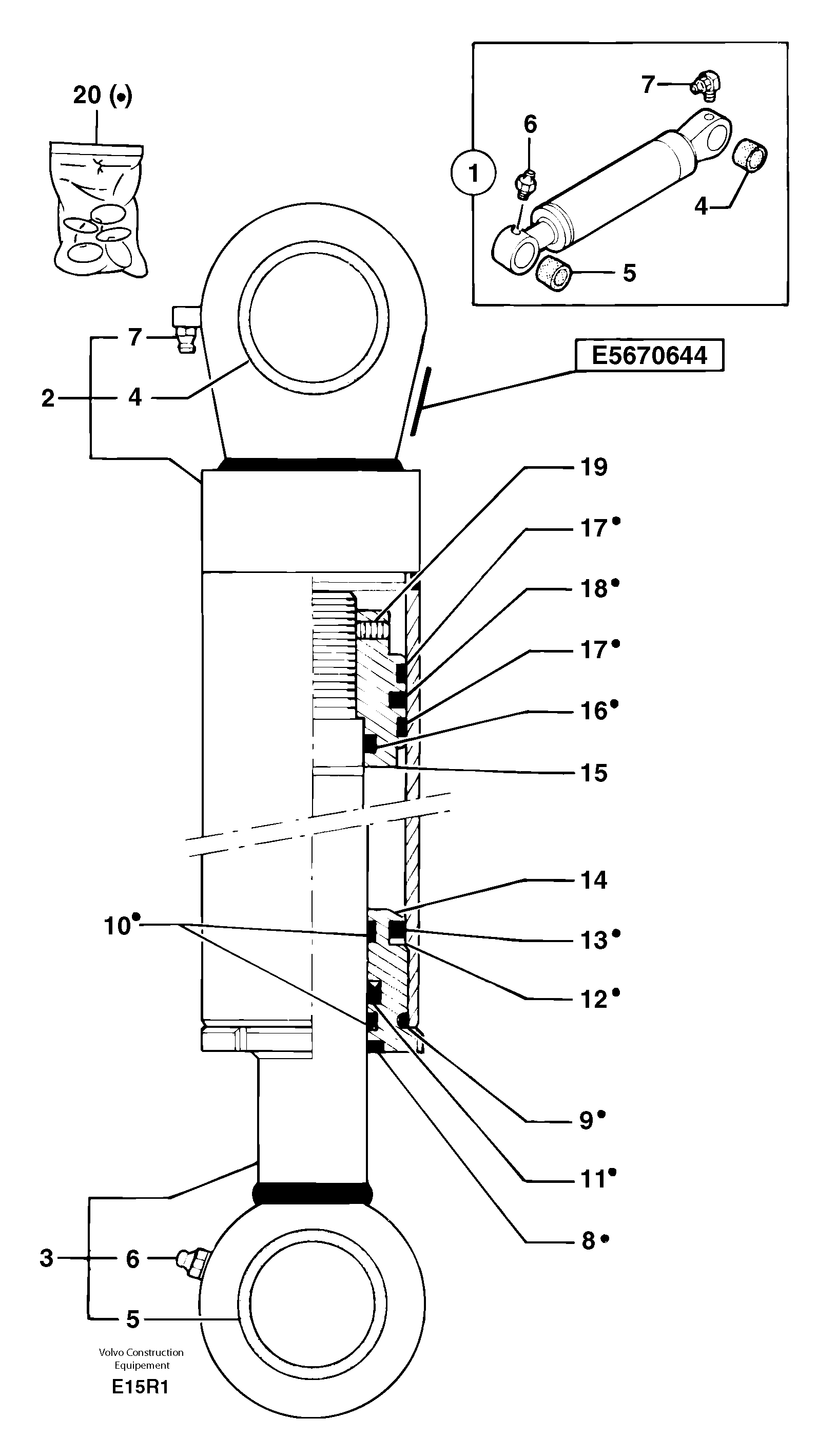 Bucket cylinder — volvo parts diagram