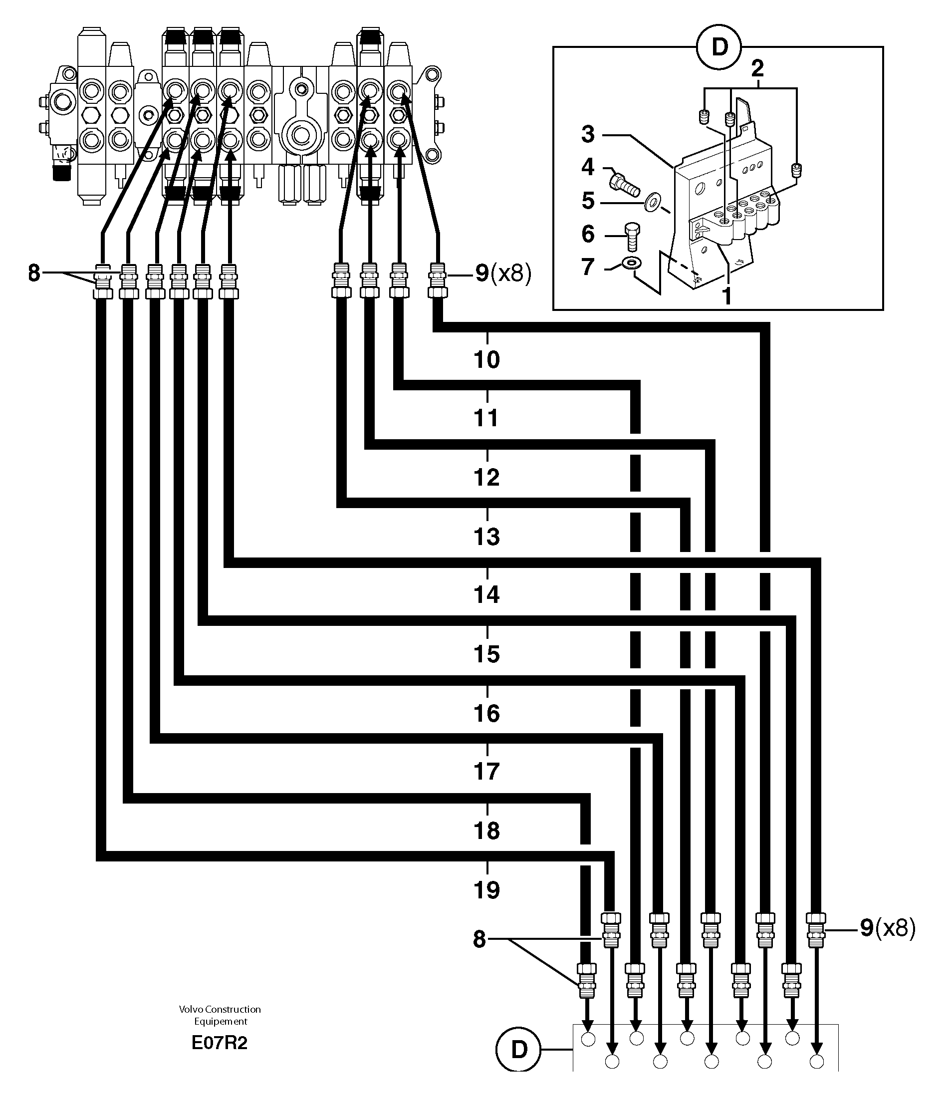 Hydr. circuit ( attachment ) — volvo parts diagram
