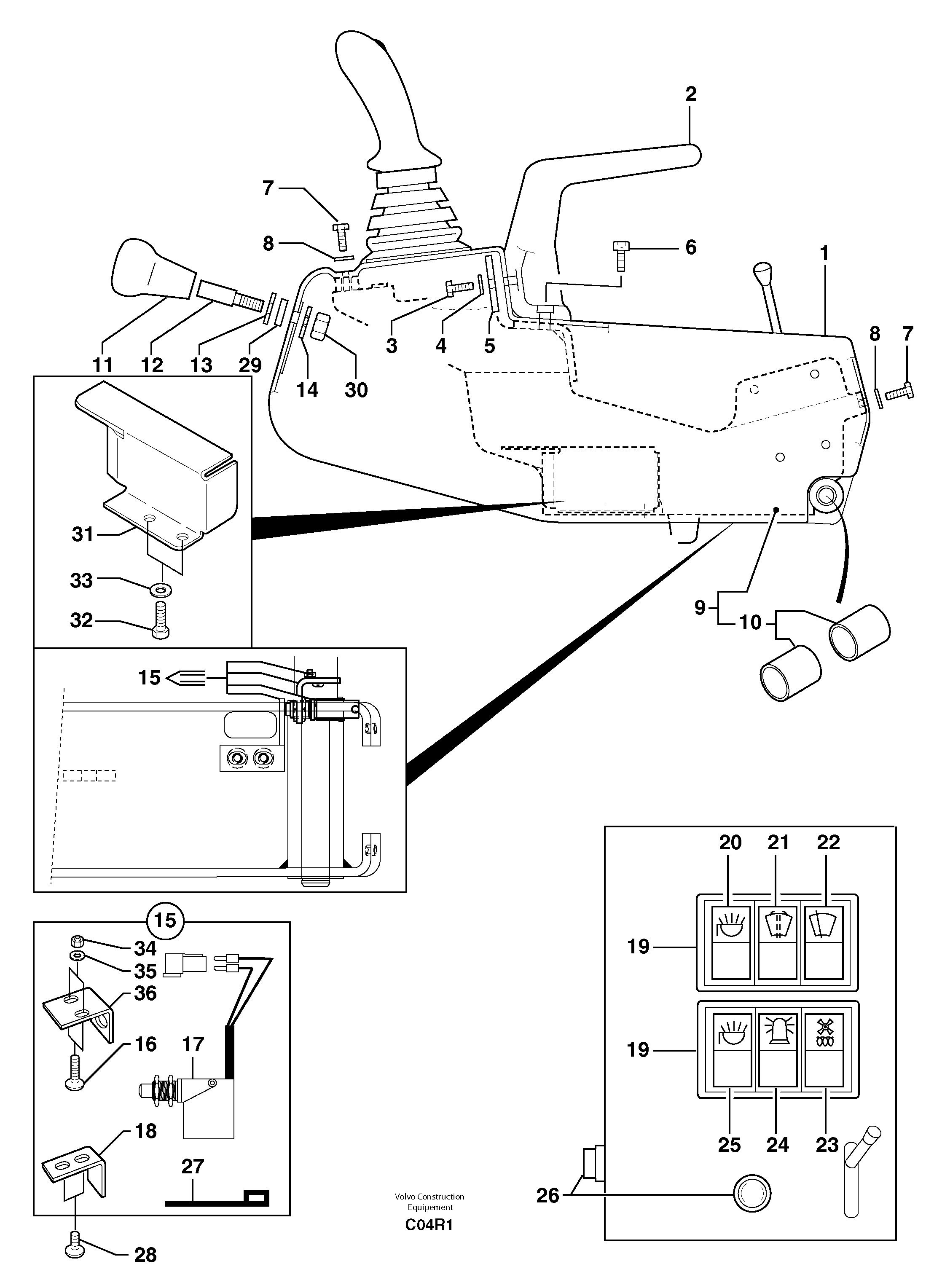 Operator's station : instrument panel ( left ) — volvo parts diagram