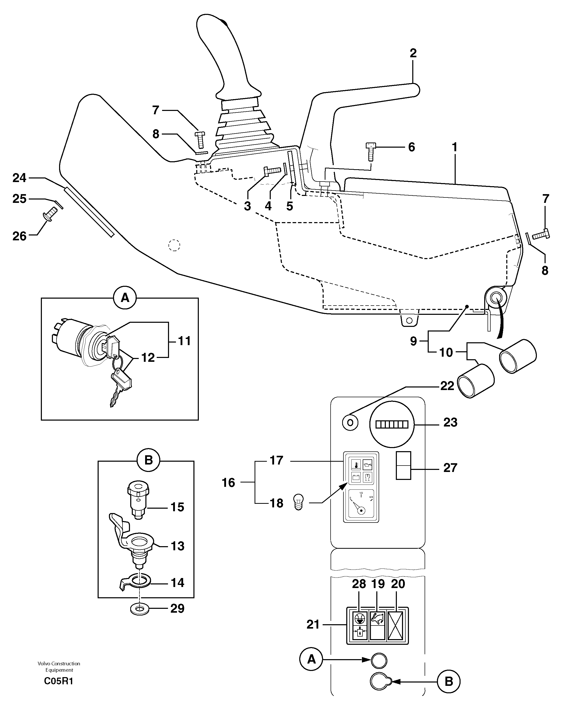 instrument panel (right) / without Puma — volvo parts diagram