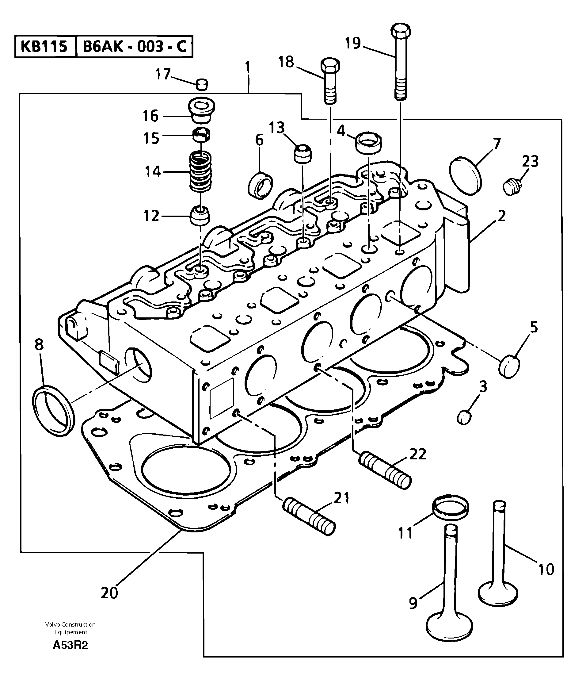 Cylinder head — volvo parts diagram