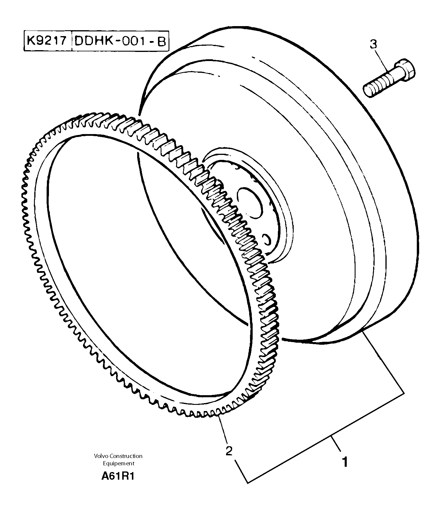 Flywheel and ring gear — volvo parts diagram