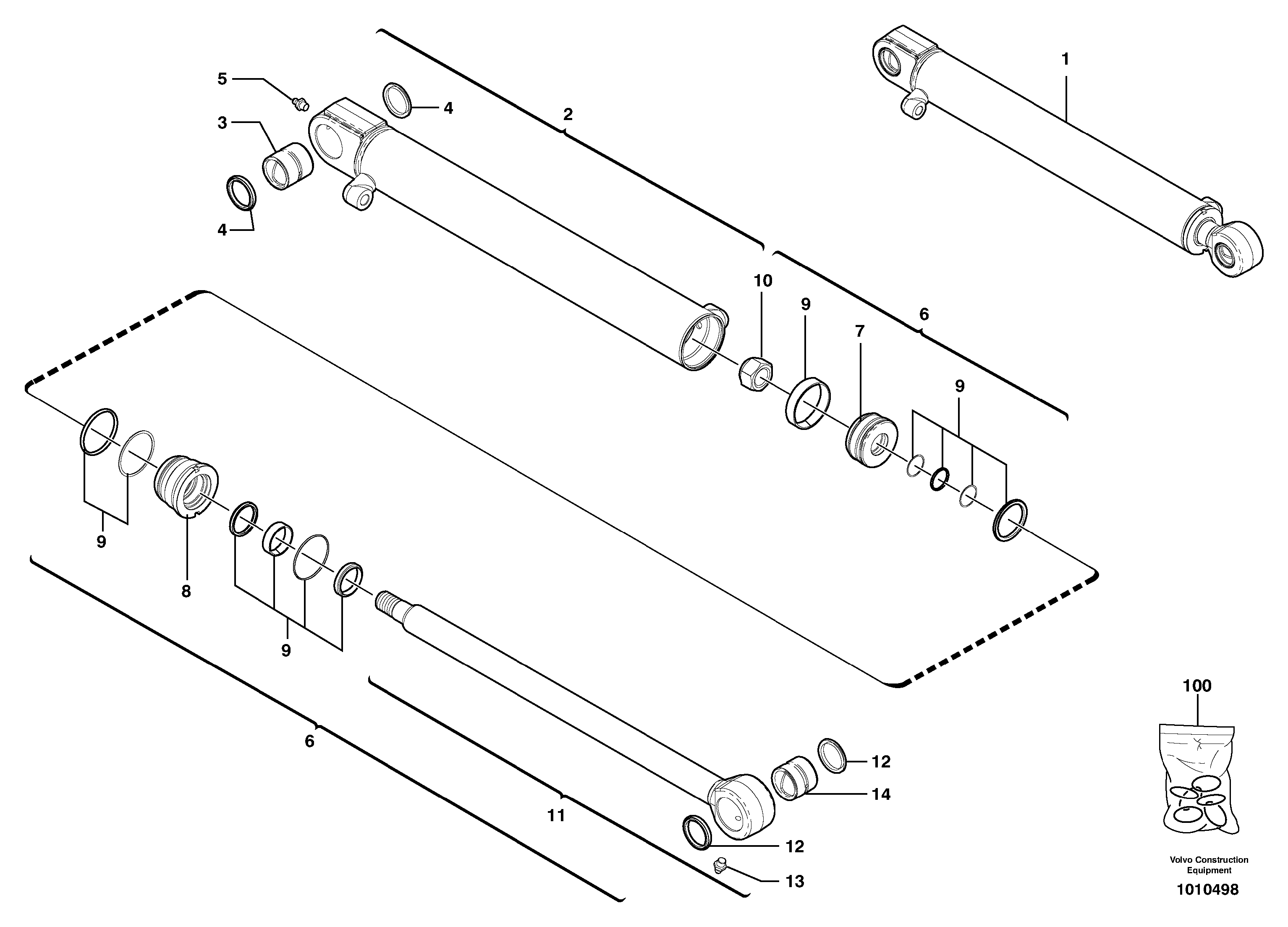 Dipper arm cylinder — volvo parts diagram
