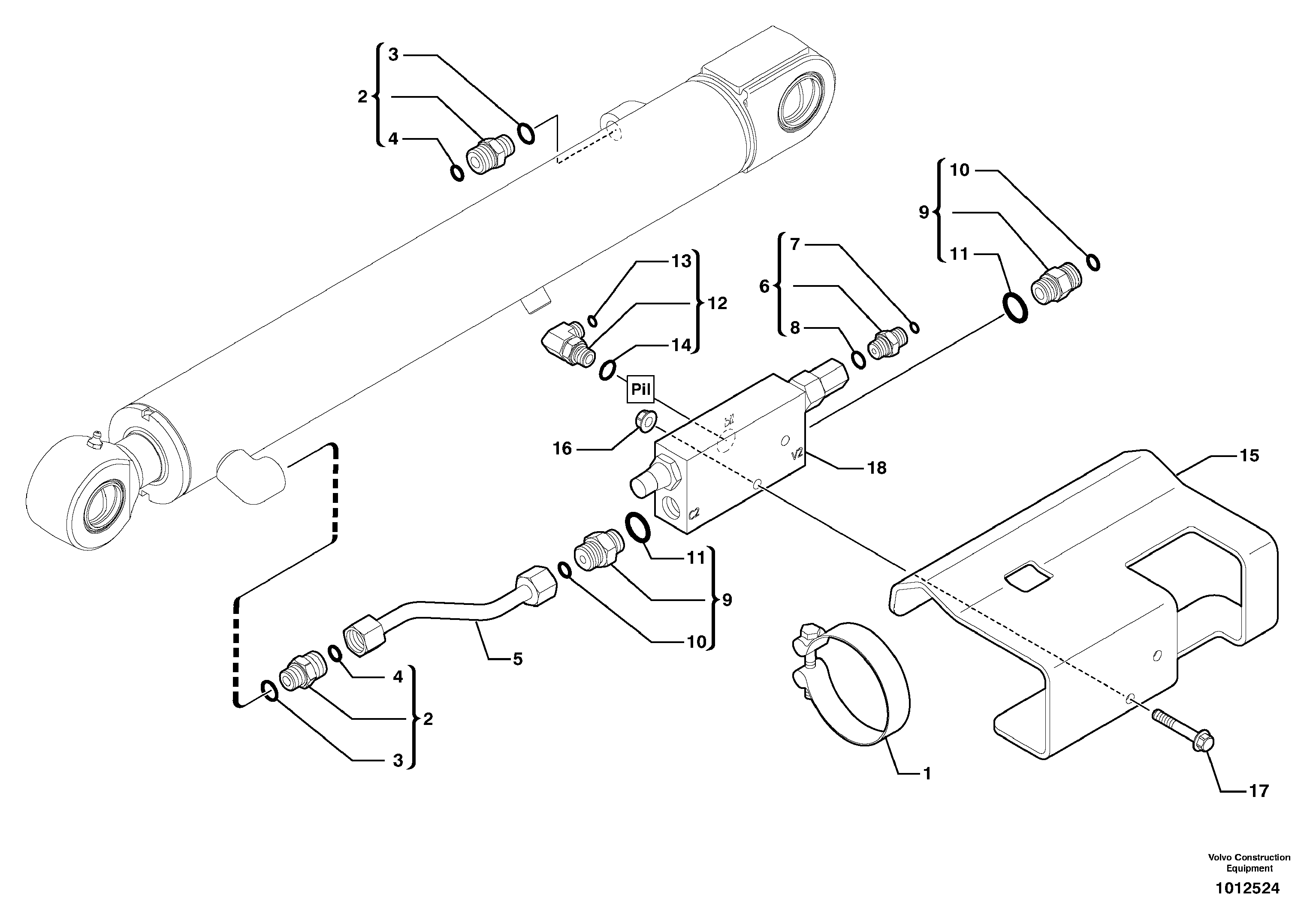 Safety valve ( dipper arm cylinder ) — volvo parts diagram