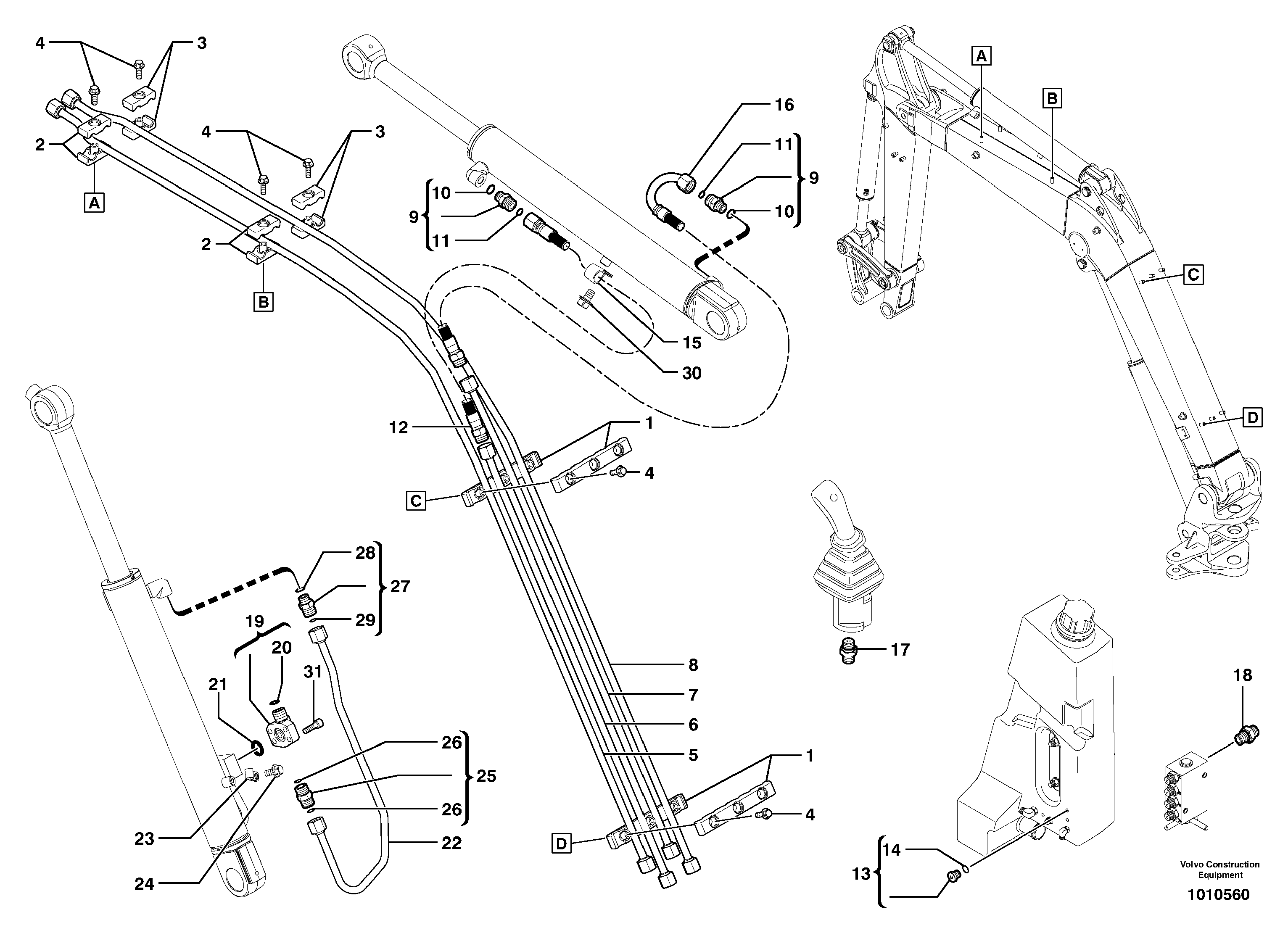 Hydraulic circuit ( boom )  STD , USA — volvo parts diagram