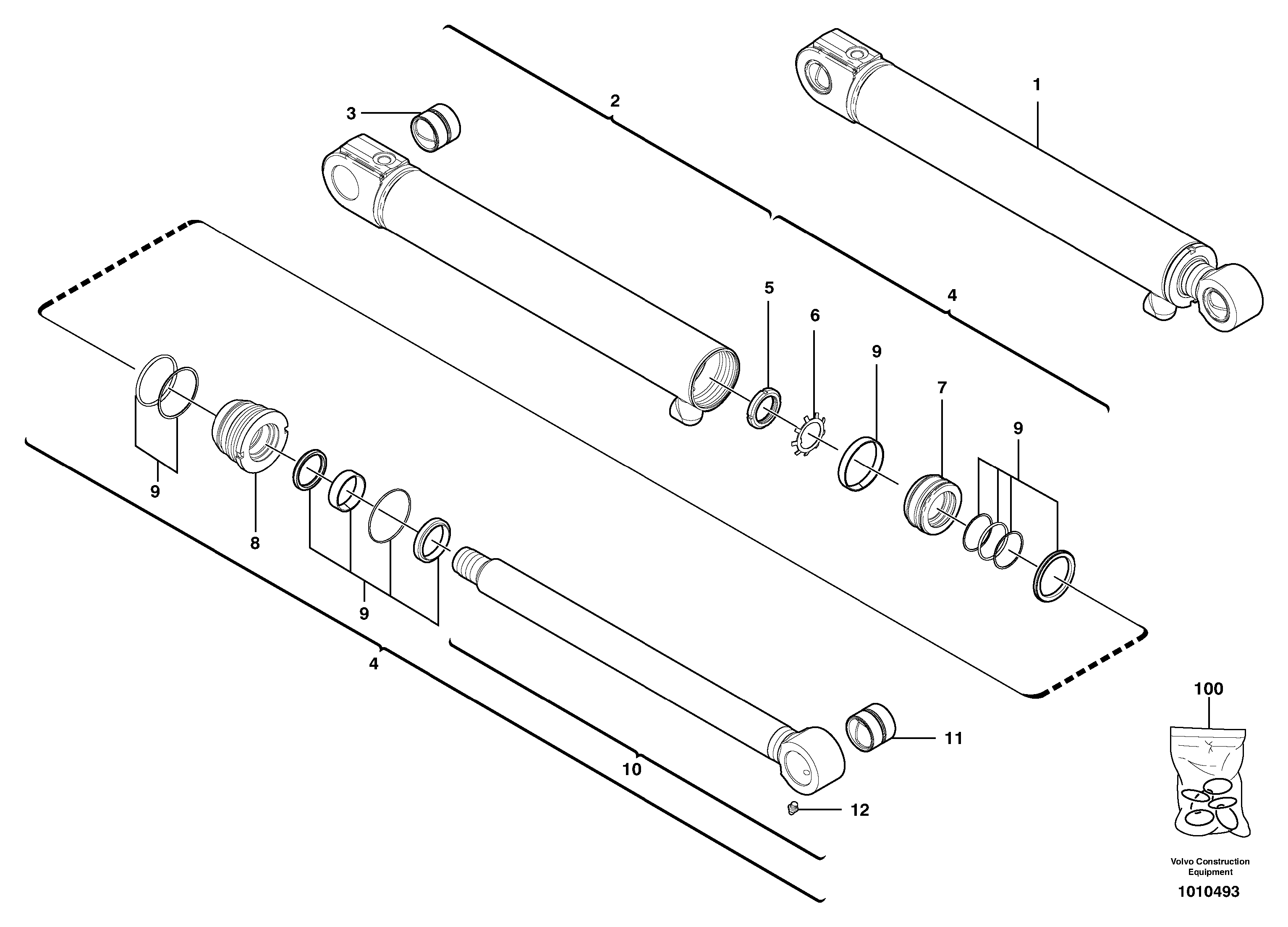 Boom offset cylinder — volvo parts diagram