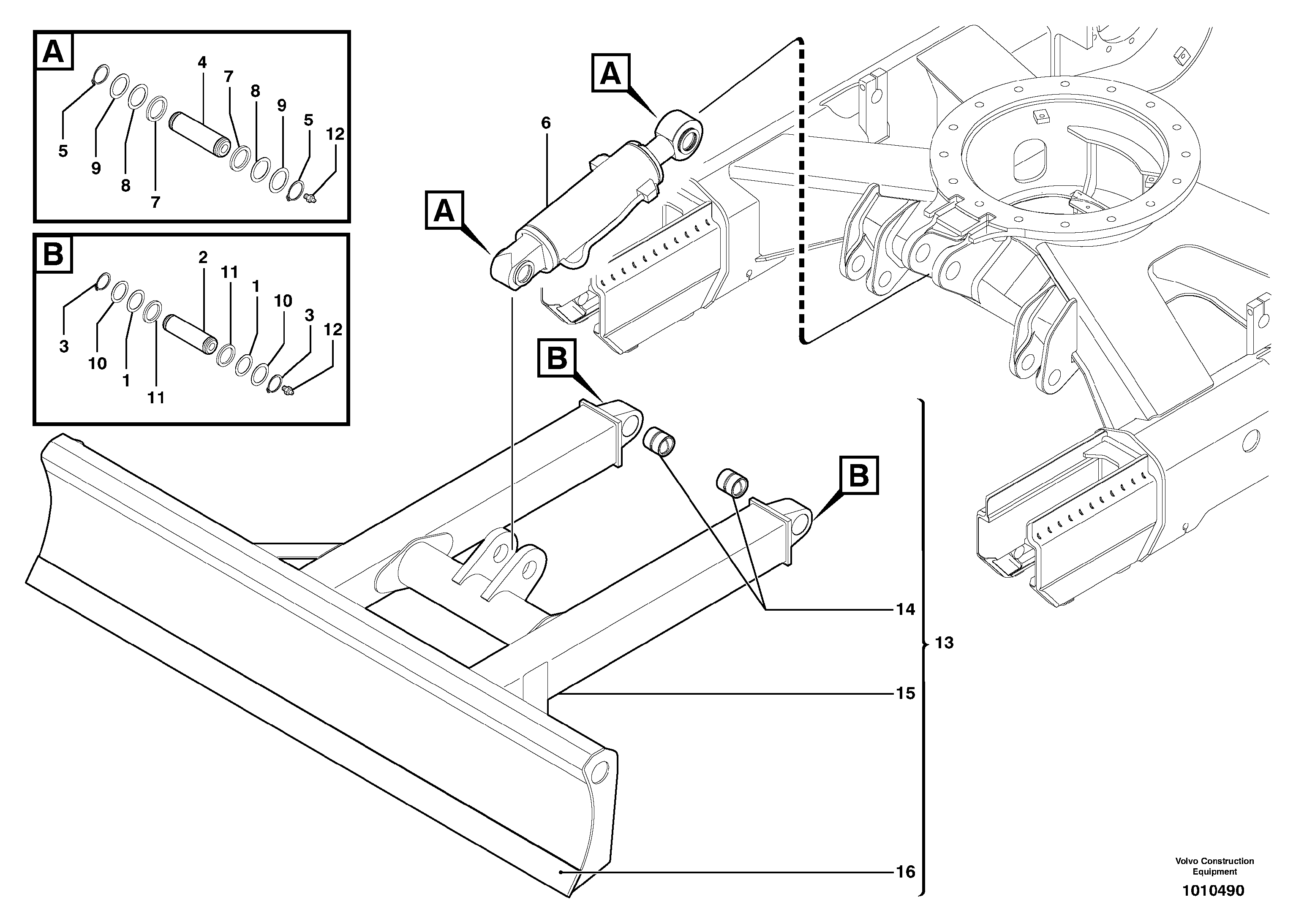 Dozer blade — volvo parts diagram