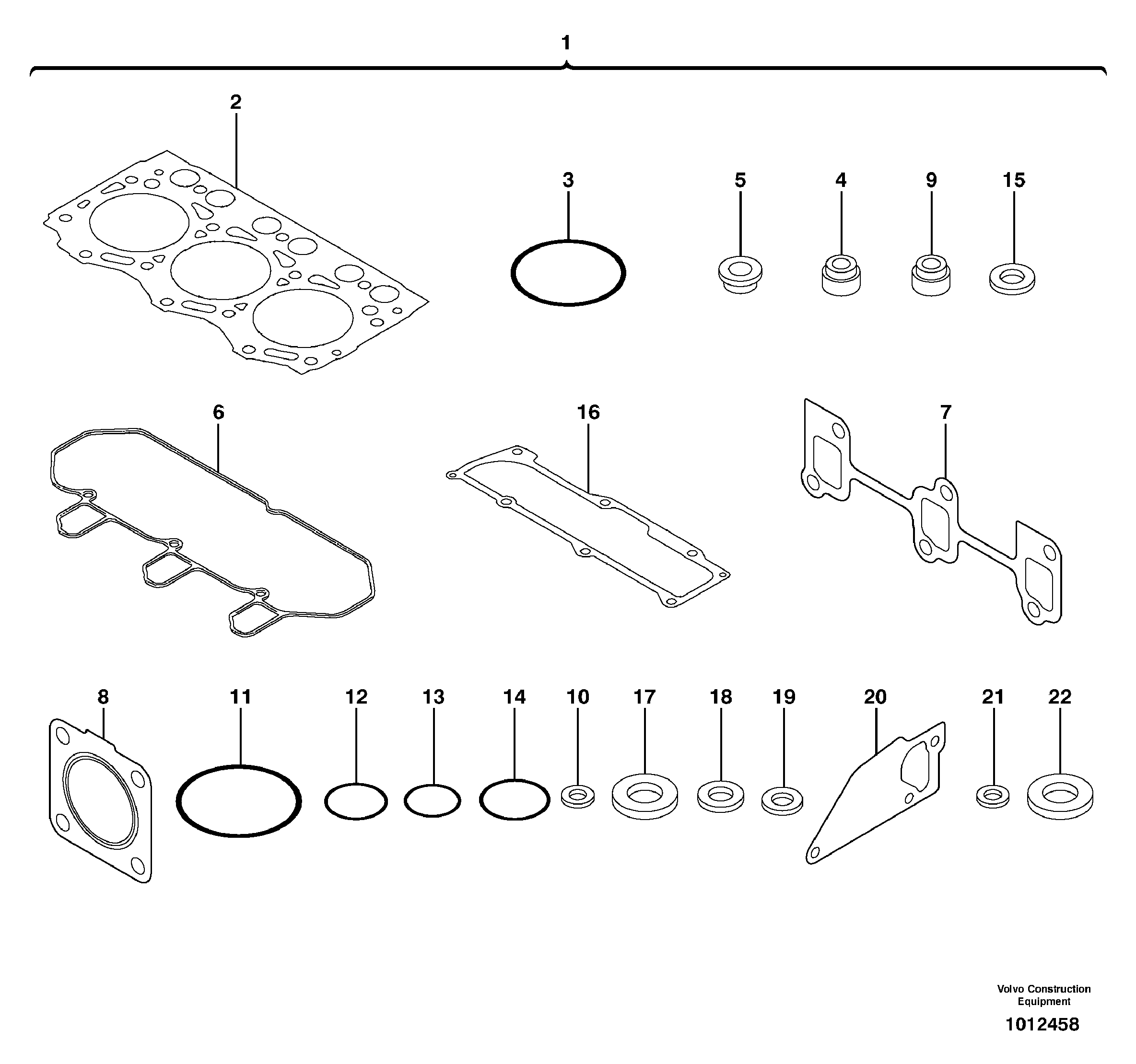 Engine gasket kit — volvo parts diagram
