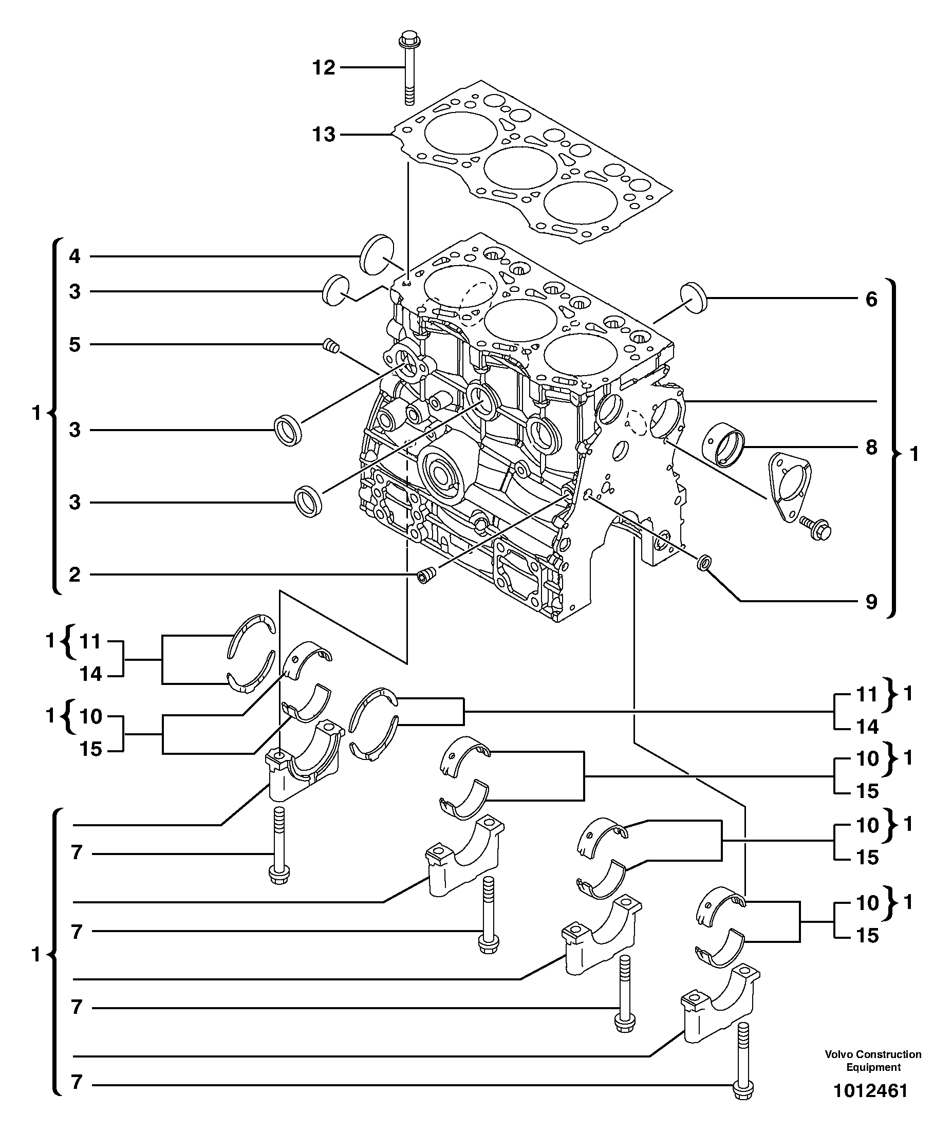 Cylinder block — volvo parts diagram