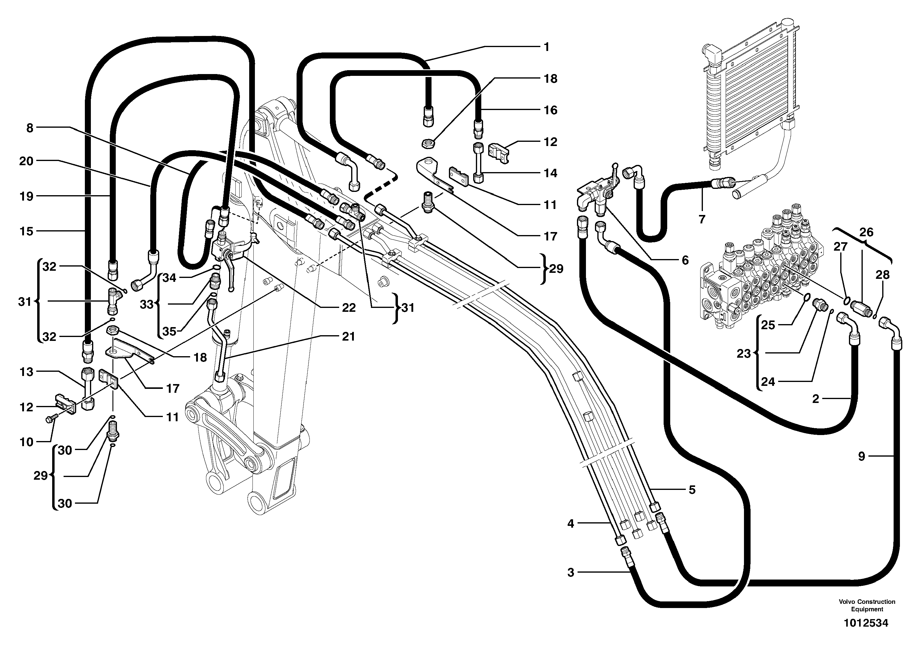 Hydr. circuit. ( attachment ) ( grab jaw ) — volvo parts diagram