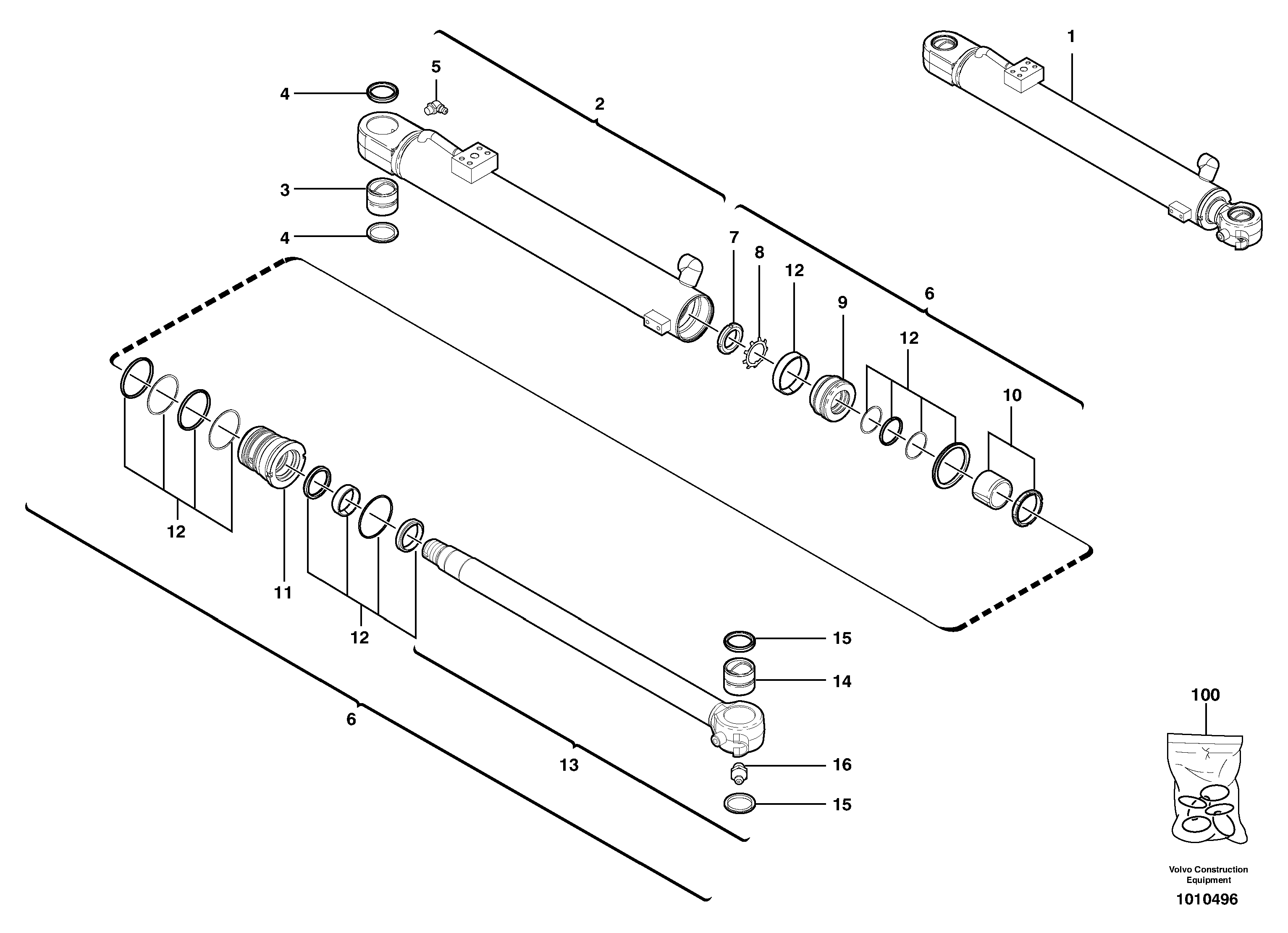 Boom cylinder — volvo parts diagram