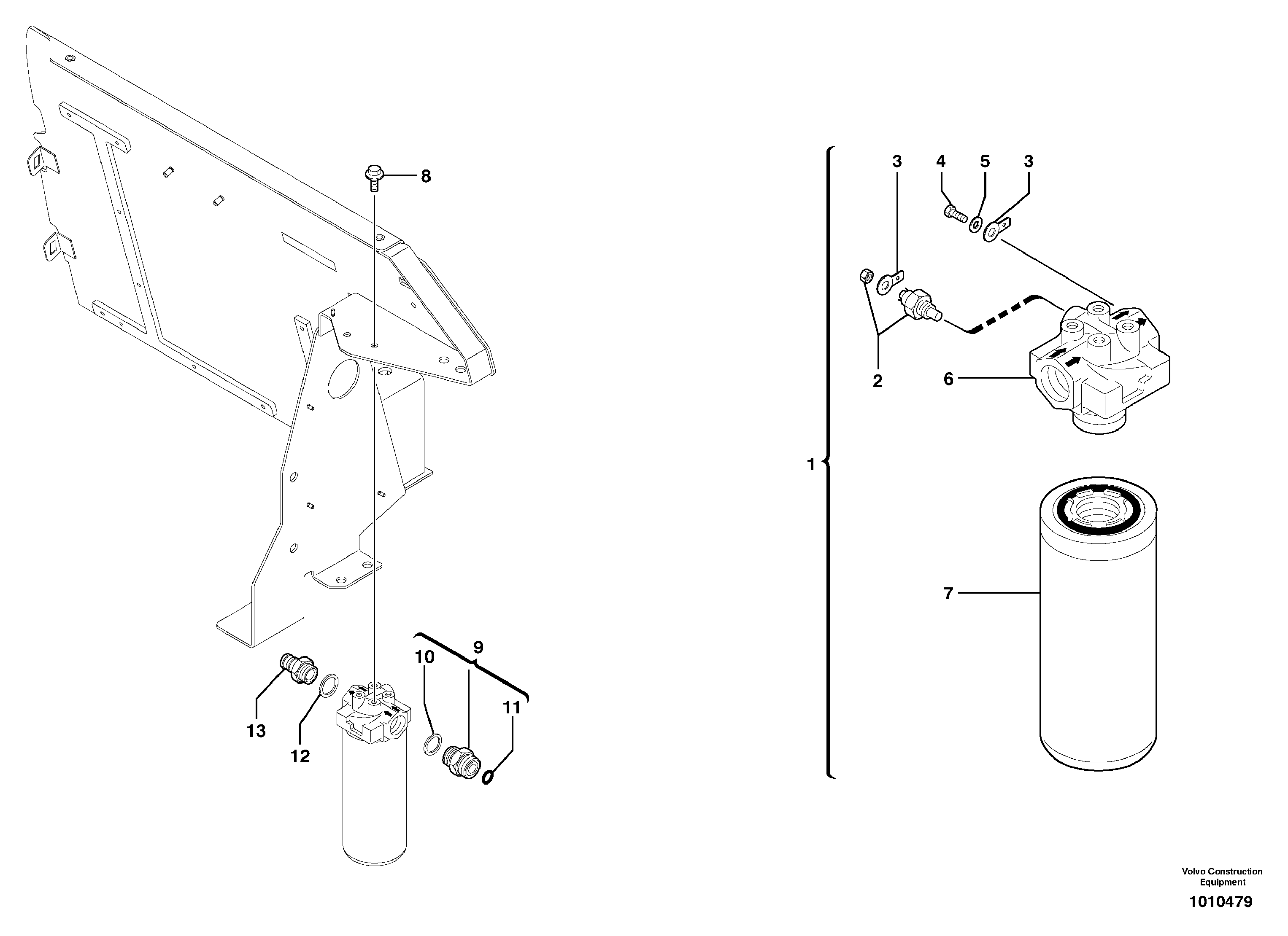 Hydraulic oil filter — volvo parts diagram