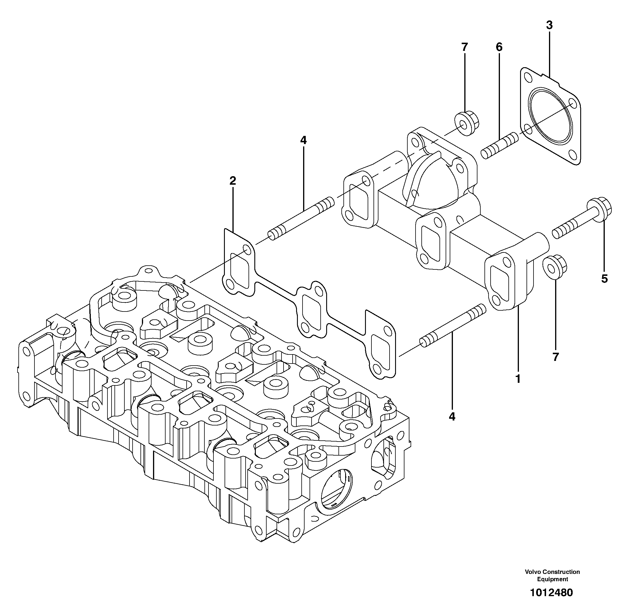 Exhaust manifold — volvo parts diagram